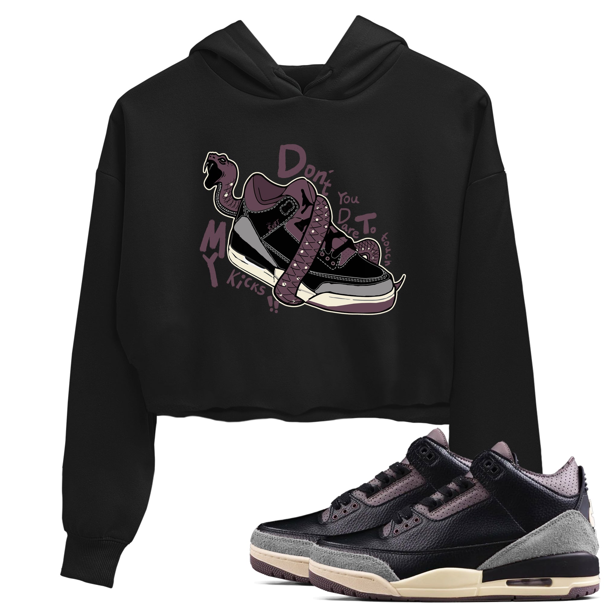Don't Touch My Kicks snkmatch Women's Top - Air Jordan 3 A Ma Maniere x Black