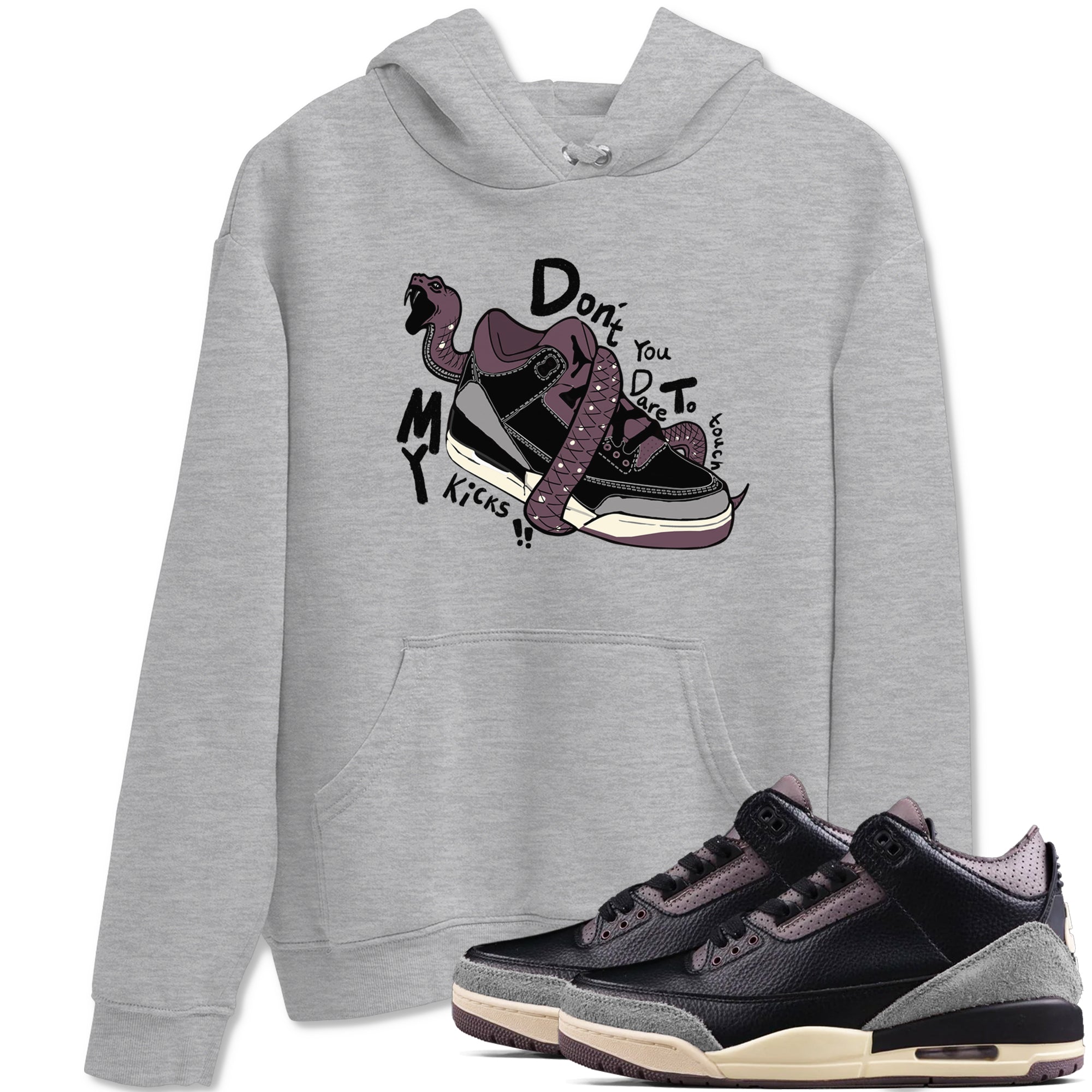 Don't Touch My Kicks snkmatch Tees - Air Jordan 3 A Ma Maniere x Black