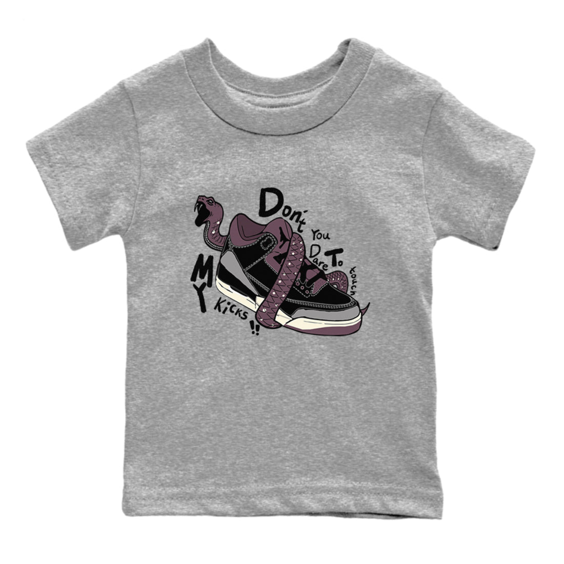 Don't Touch My Kicks snkmatch Tees Kids - Air Jordan 3 A Ma Maniere x Black