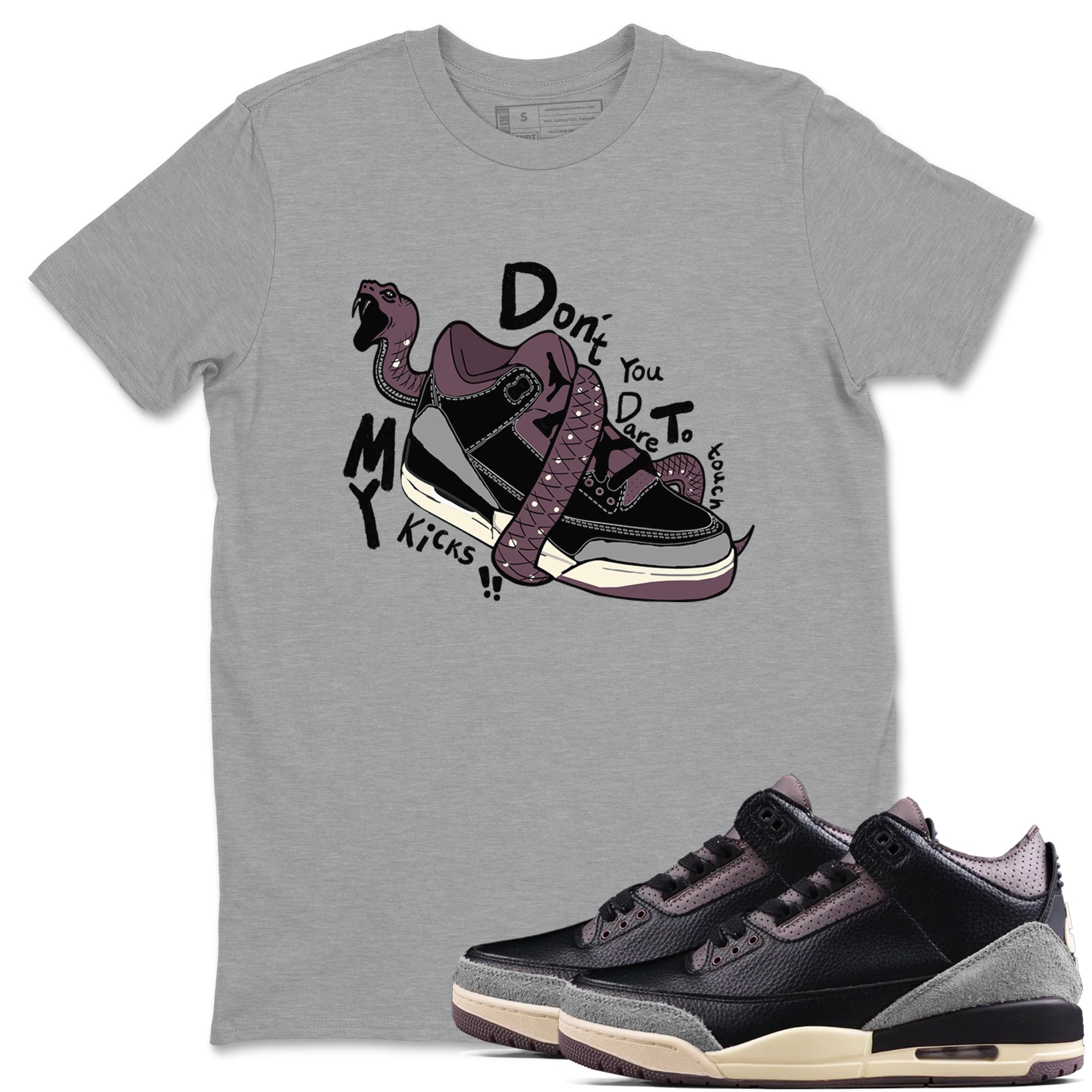 Don't Touch My Kicks snkmatch Tees - Air Jordan 3 A Ma Maniere x Black