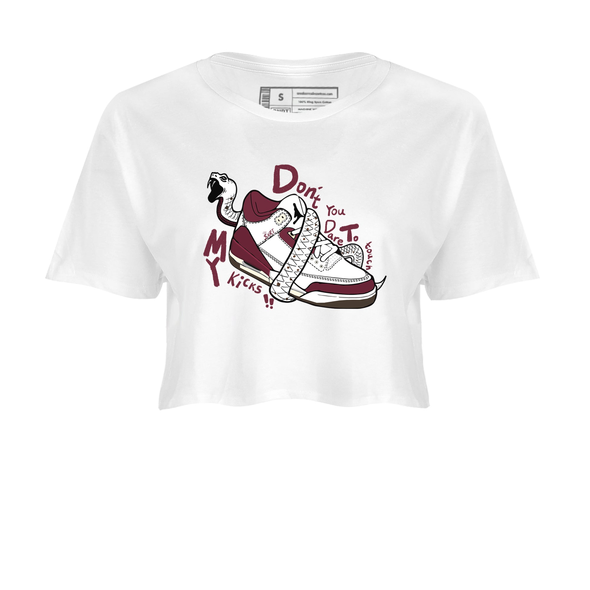 Don't Touch My Kicks snkmatch Women's Top - Air Jordan 3 A Ma Maniere x Burgundy Crush