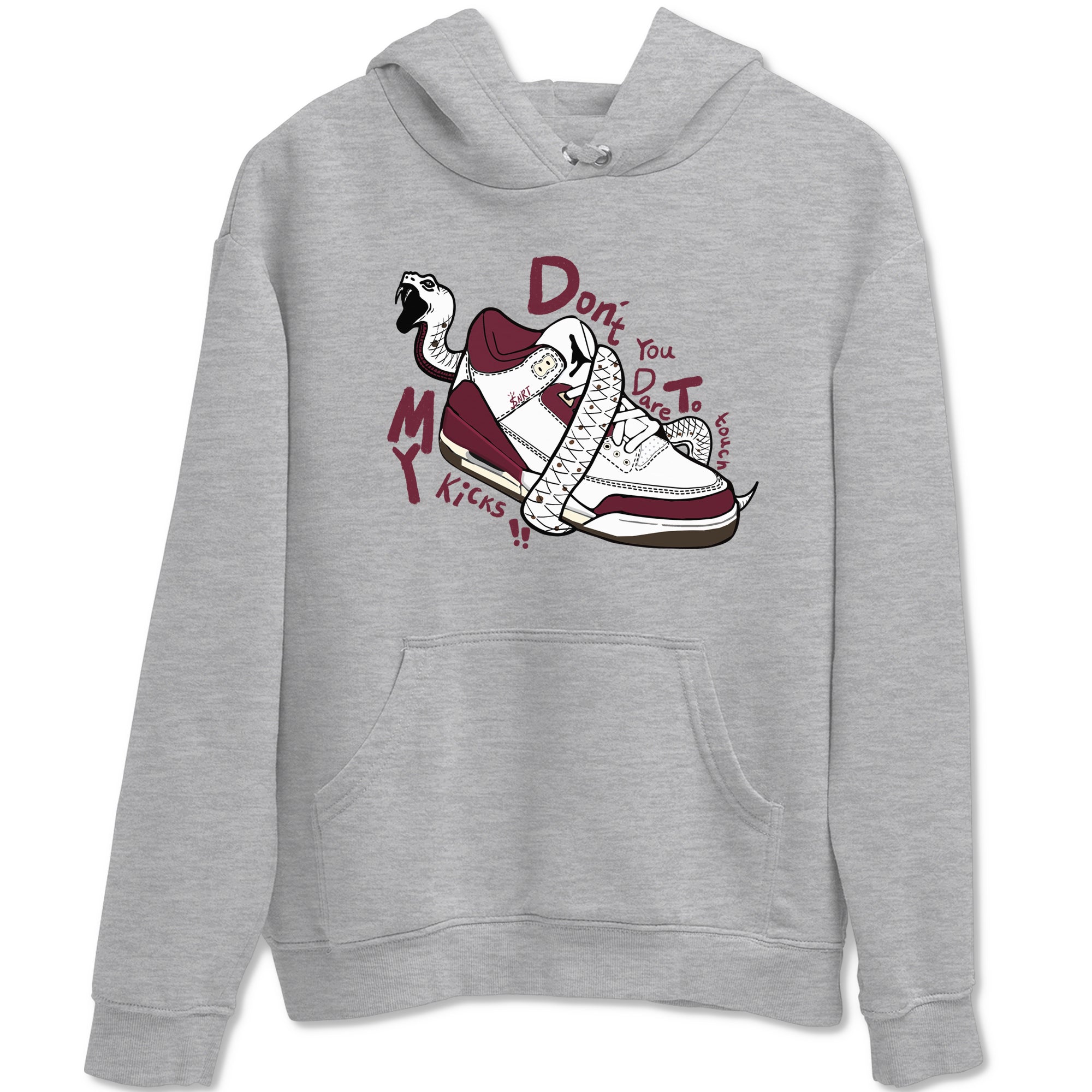 Don't Touch My Kicks snkmatch Tees - Air Jordan 3 A Ma Maniere x Burgundy Crush