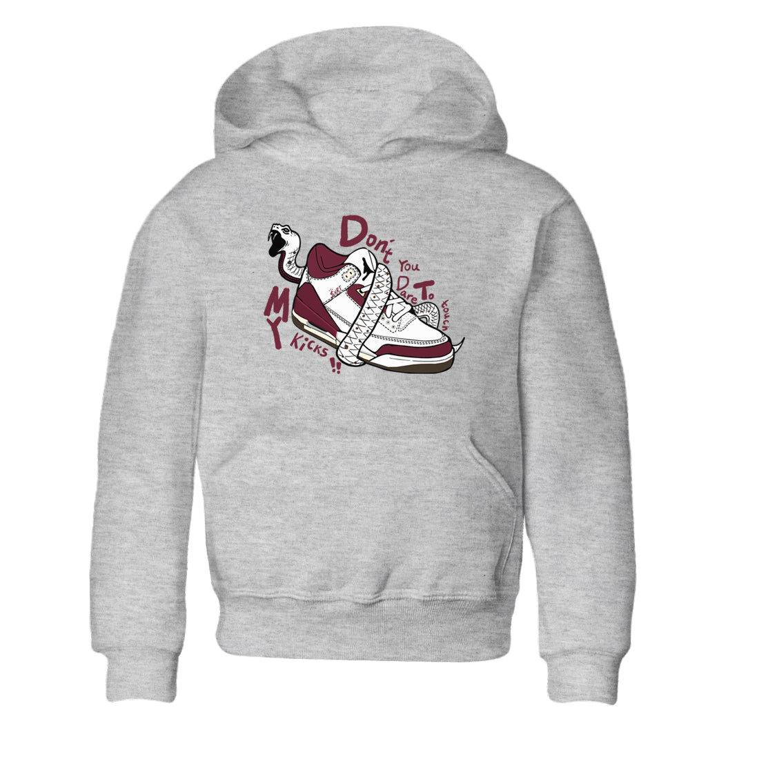 Don't Touch My Kicks snkmatch Tees Kids - Air Jordan 3 A Ma Maniere x Burgundy Crush