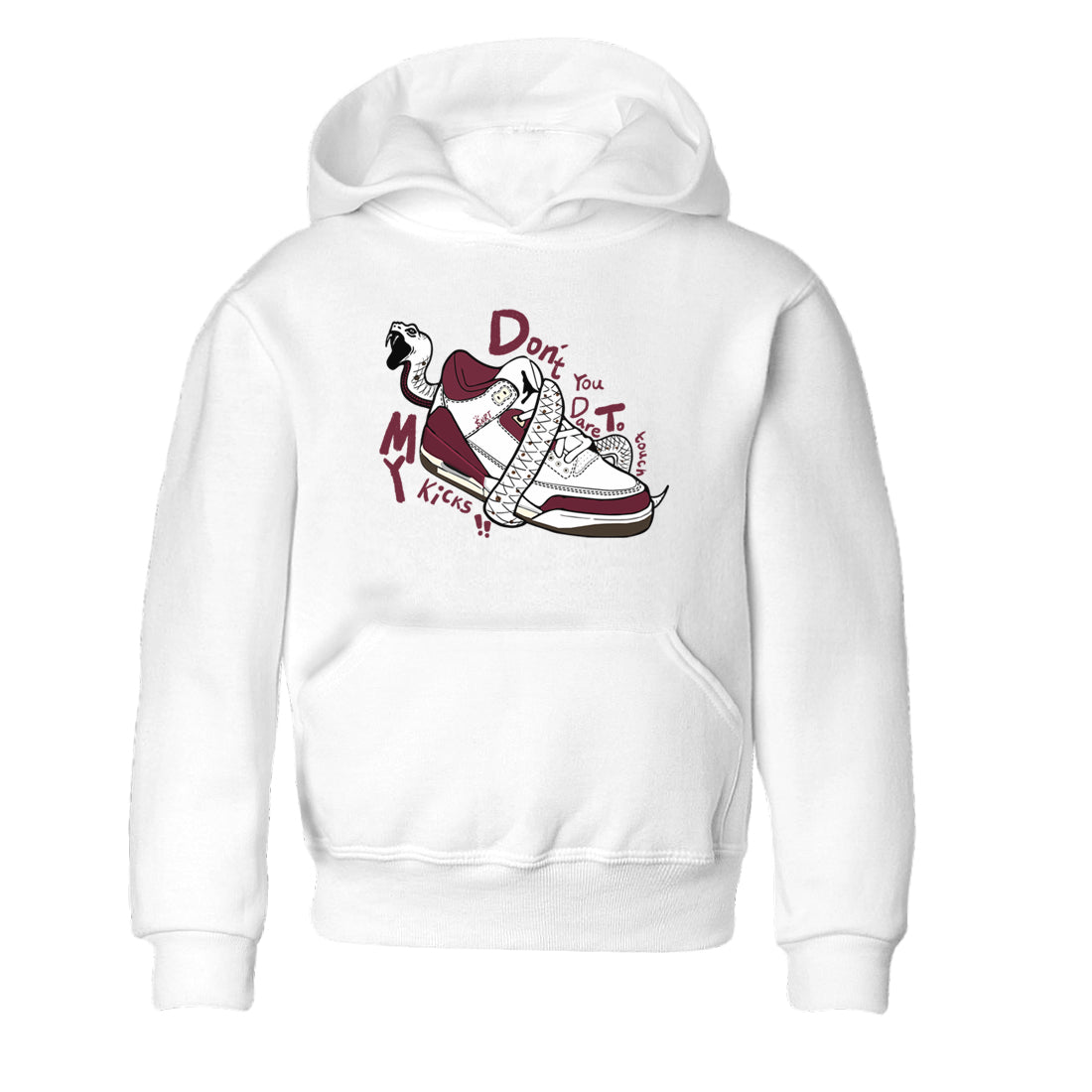 Don't Touch My Kicks snkmatch Tees Kids - Air Jordan 3 A Ma Maniere x Burgundy Crush