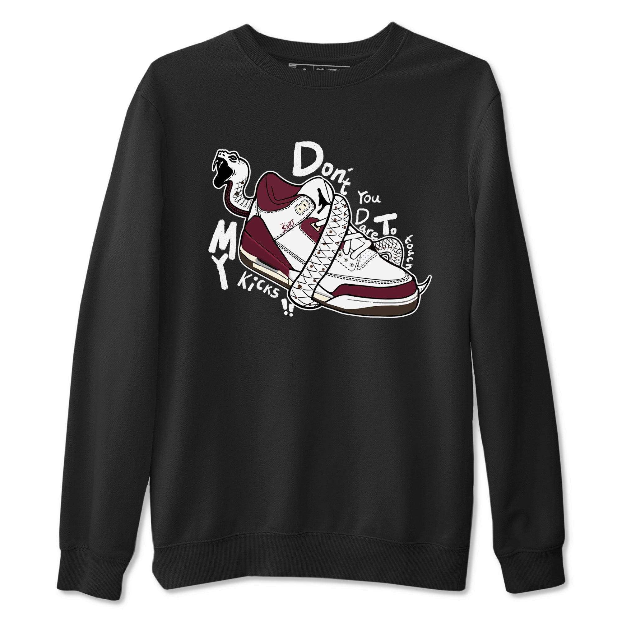 Don't Touch My Kicks snkmatch Tees - Air Jordan 3 A Ma Maniere x Burgundy Crush