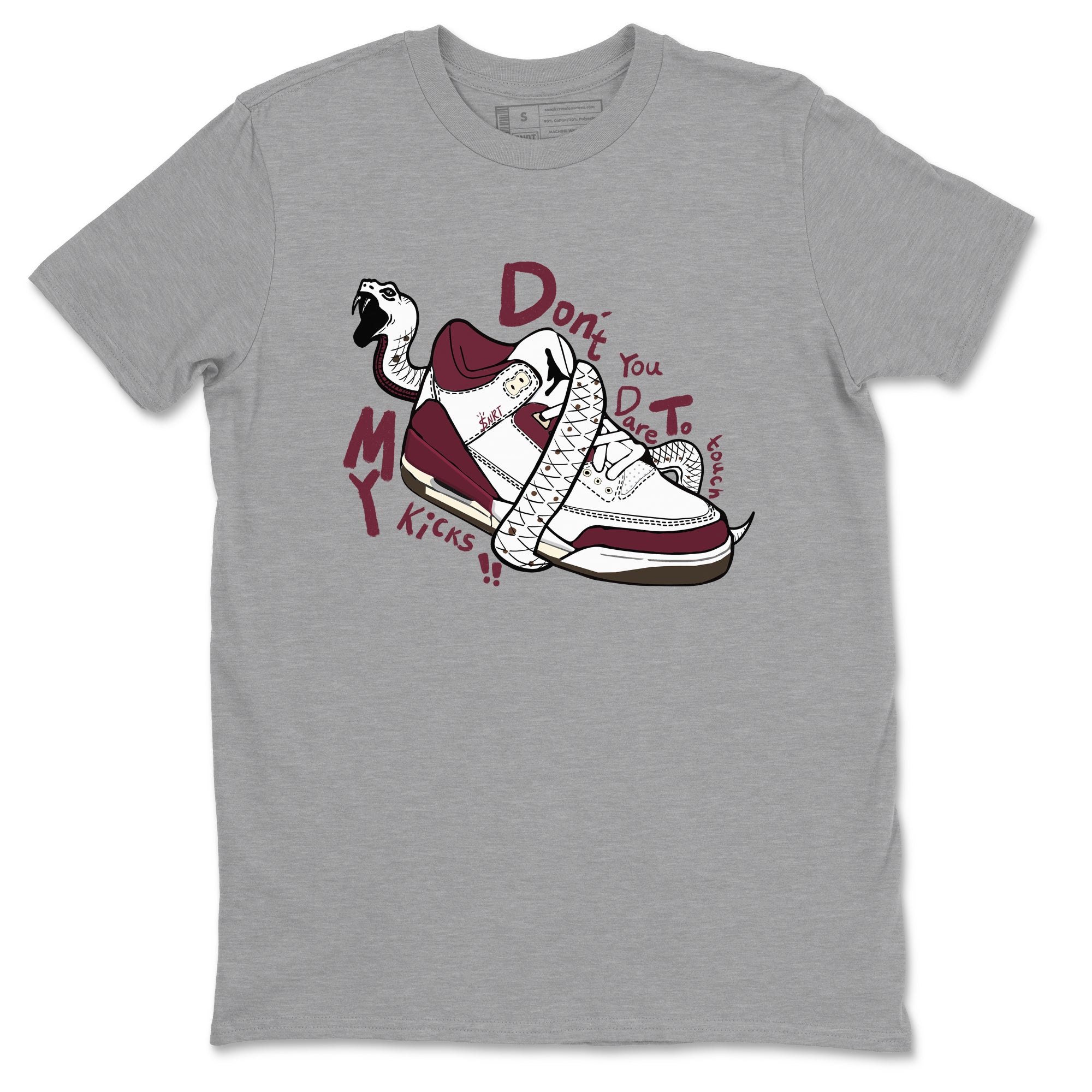 Don't Touch My Kicks snkmatch Tees - Air Jordan 3 A Ma Maniere x Burgundy Crush