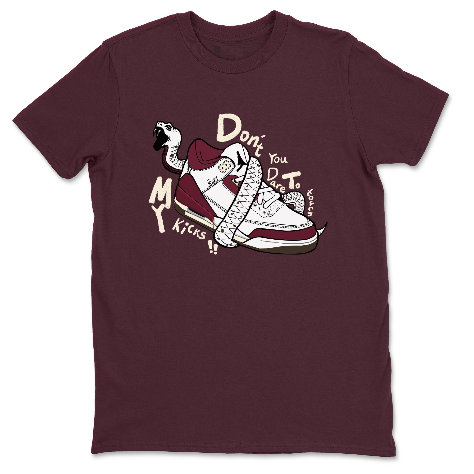 Don't Touch My Kicks snkmatch Tees - Air Jordan 3 A Ma Maniere x Burgundy Crush