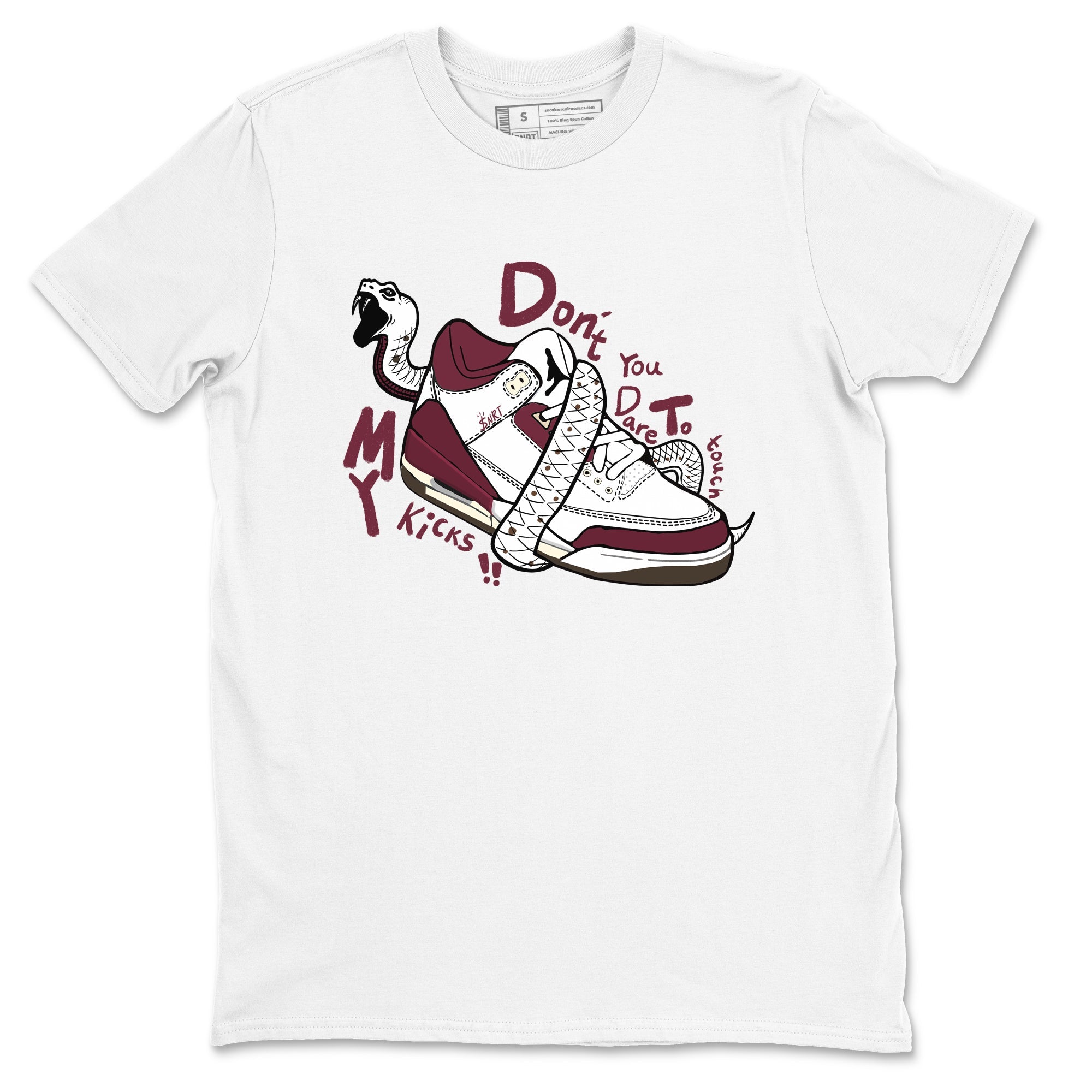 Don't Touch My Kicks snkmatch Tees - Air Jordan 3 A Ma Maniere x Burgundy Crush
