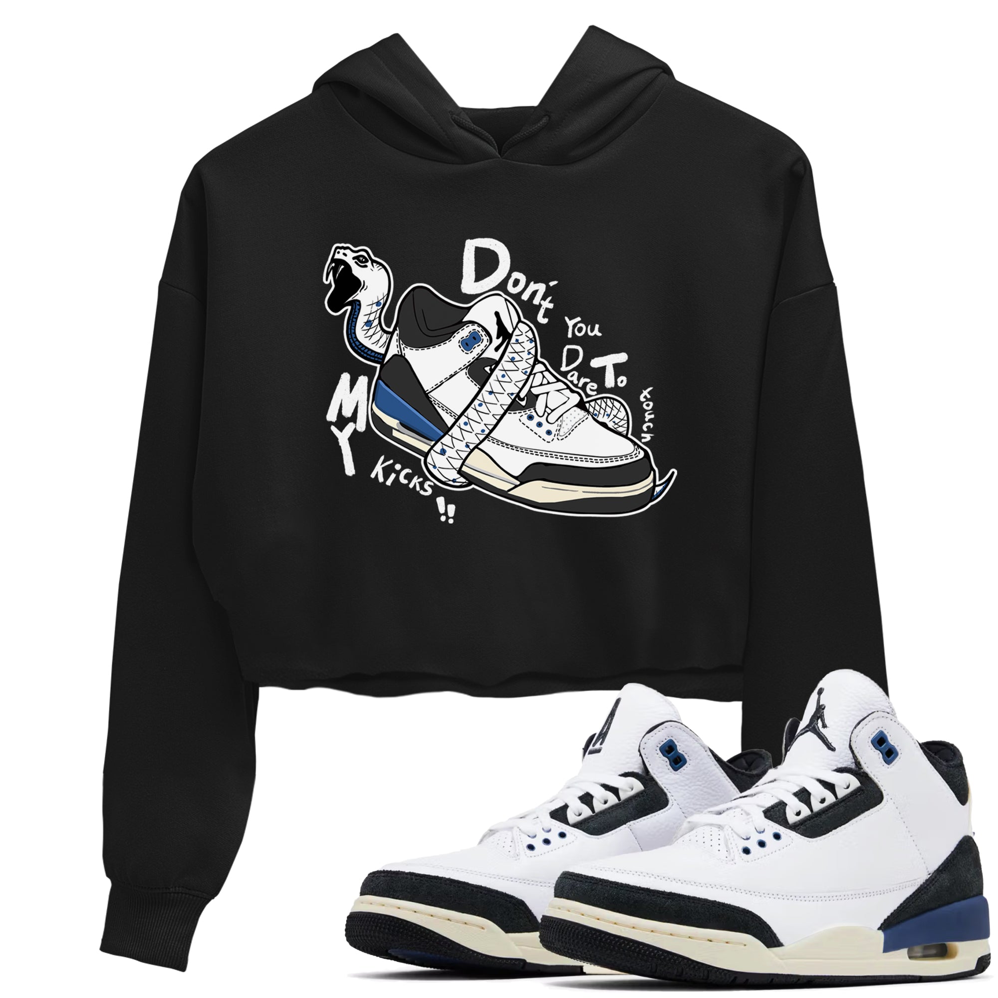 Don't Touch My Kicks snkmatch Women's Top - Air Jordan 3 A Ma Maniere x Diffused Blue