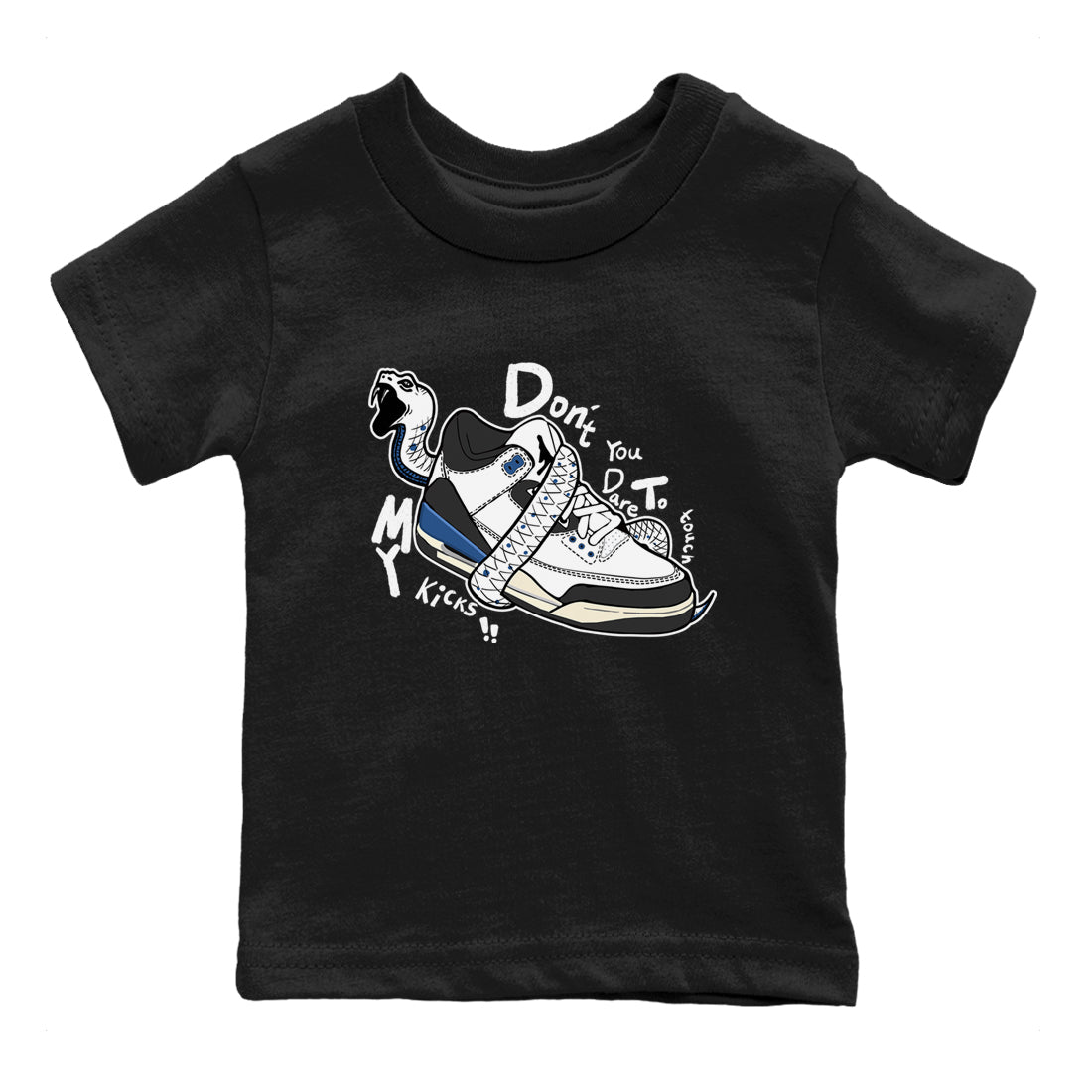 Don't Touch My Kicks snkmatch Tees Kids - Air Jordan 3 A Ma Maniere x Diffused Blue