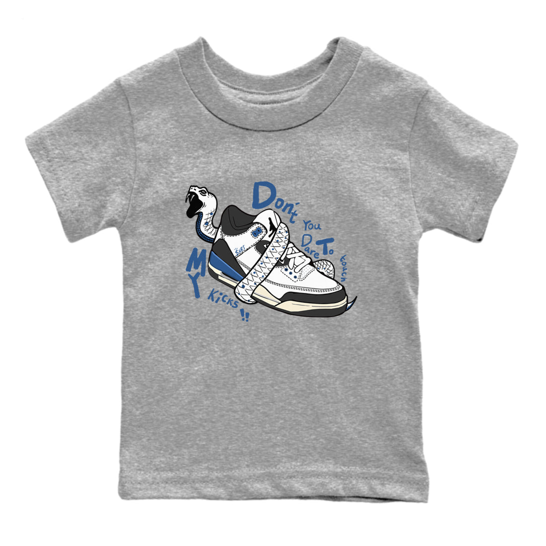 Don't Touch My Kicks snkmatch Tees Kids - Air Jordan 3 A Ma Maniere x Diffused Blue