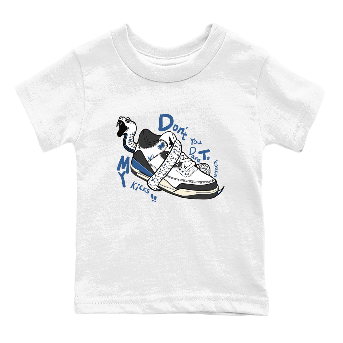Don't Touch My Kicks snkmatch Tees Kids - Air Jordan 3 A Ma Maniere x Diffused Blue