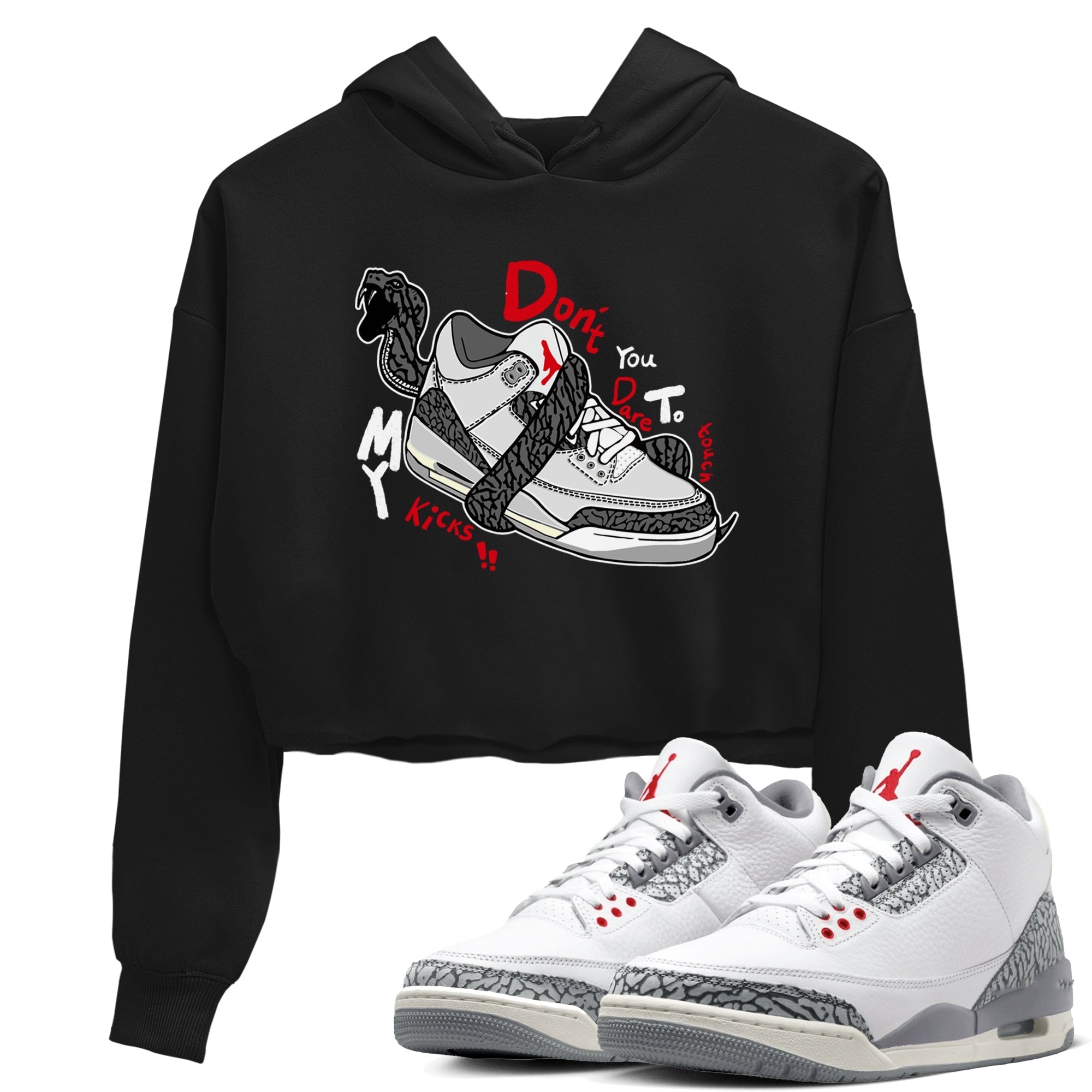 Don't Touch My Kicks snkmatch Women's Top - Air Jordan 3 Cement Grey