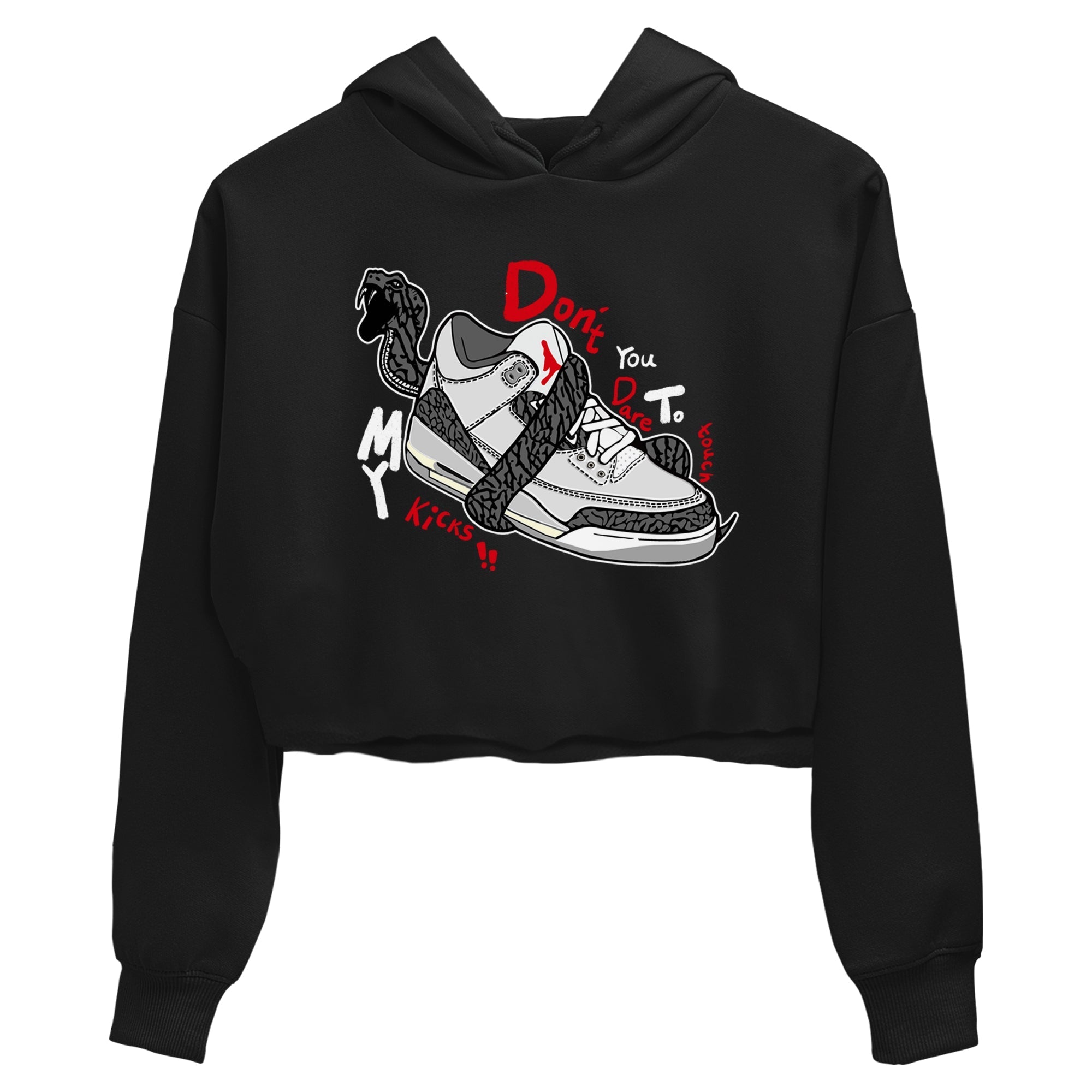 Don't Touch My Kicks snkmatch Women's Top - Air Jordan 3 Cement Grey