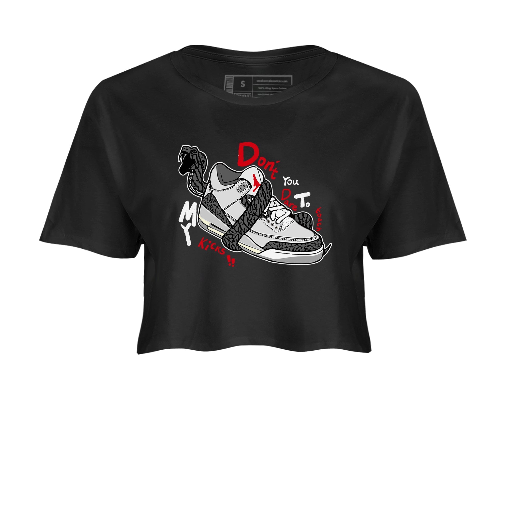 Don't Touch My Kicks snkmatch Women's Top - Air Jordan 3 Cement Grey