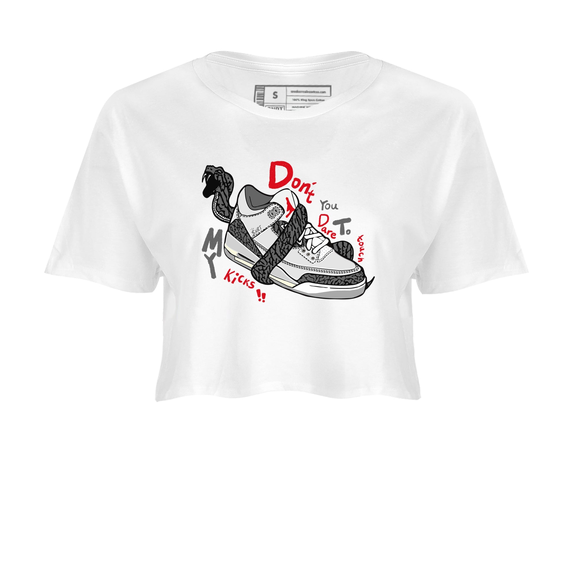 Don't Touch My Kicks snkmatch Women's Top - Air Jordan 3 Cement Grey