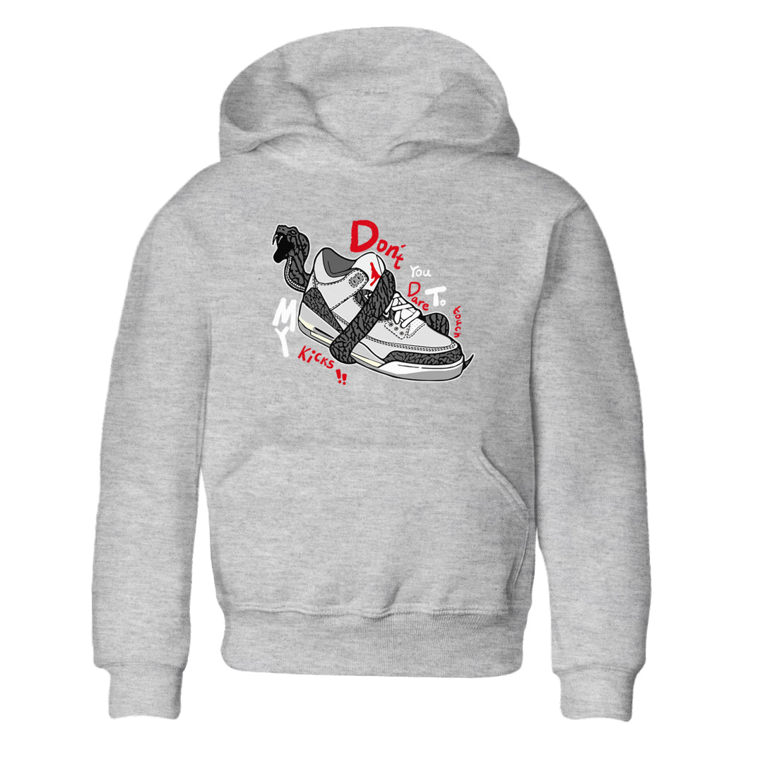 Don't Touch My Kicks snkmatch Tees Kids - Air Jordan 3 Cement Grey