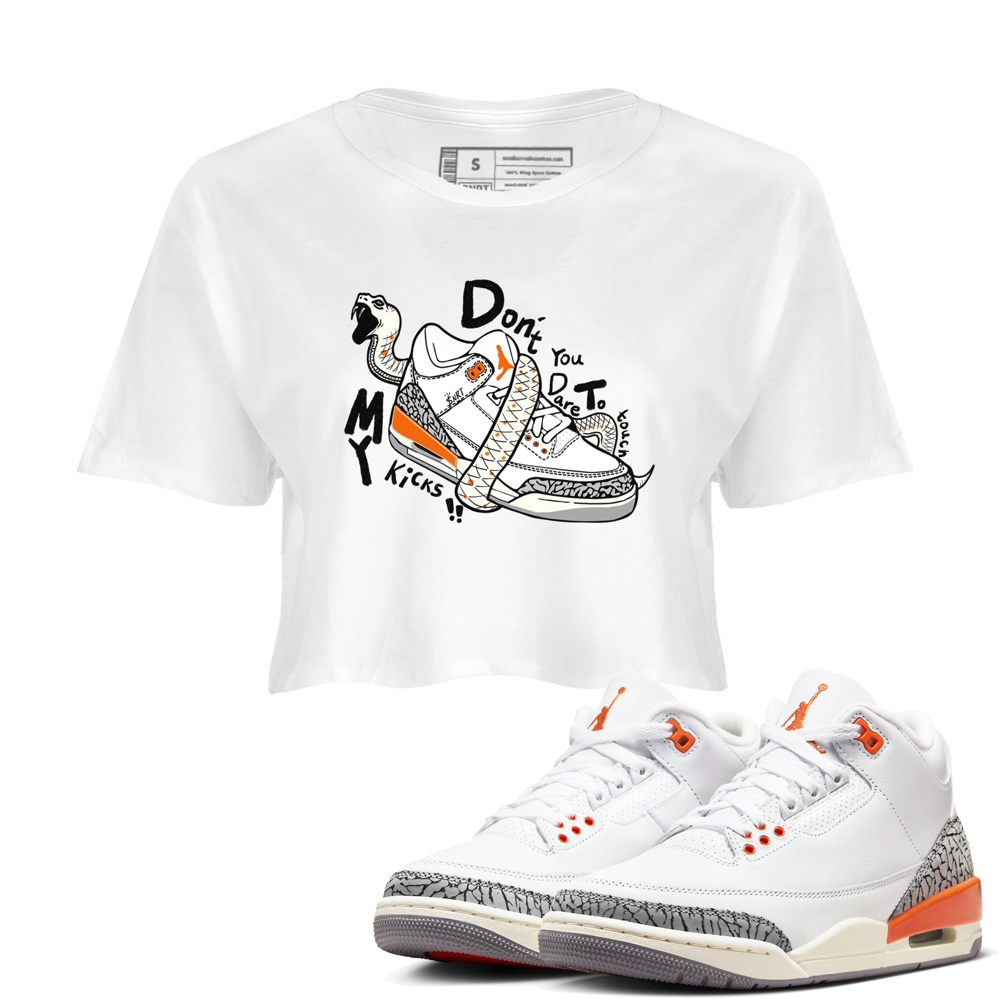 Don't Touch My Kicks snkmatch Women's Top - Air Jordan 3 Georgia Peach