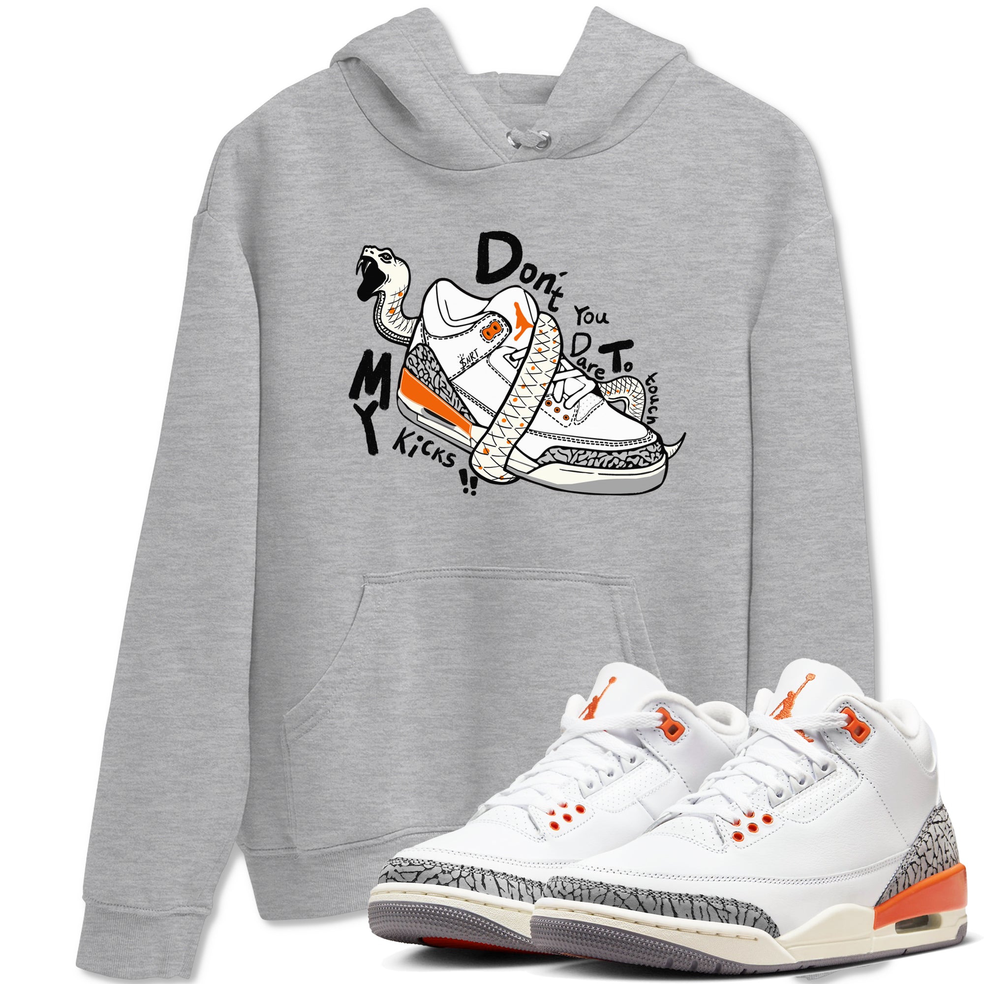 Don't Touch My Kicks snkmatch Tees - Air Jordan 3 Georgia Peach