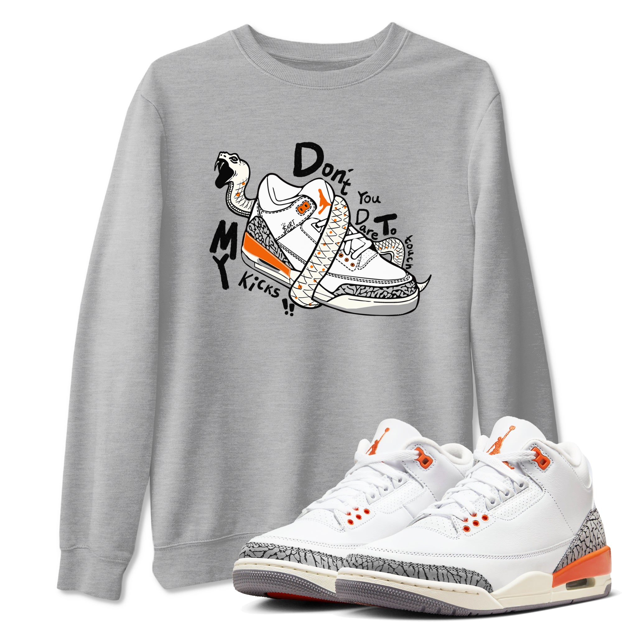 Don't Touch My Kicks snkmatch Tees - Air Jordan 3 Georgia Peach