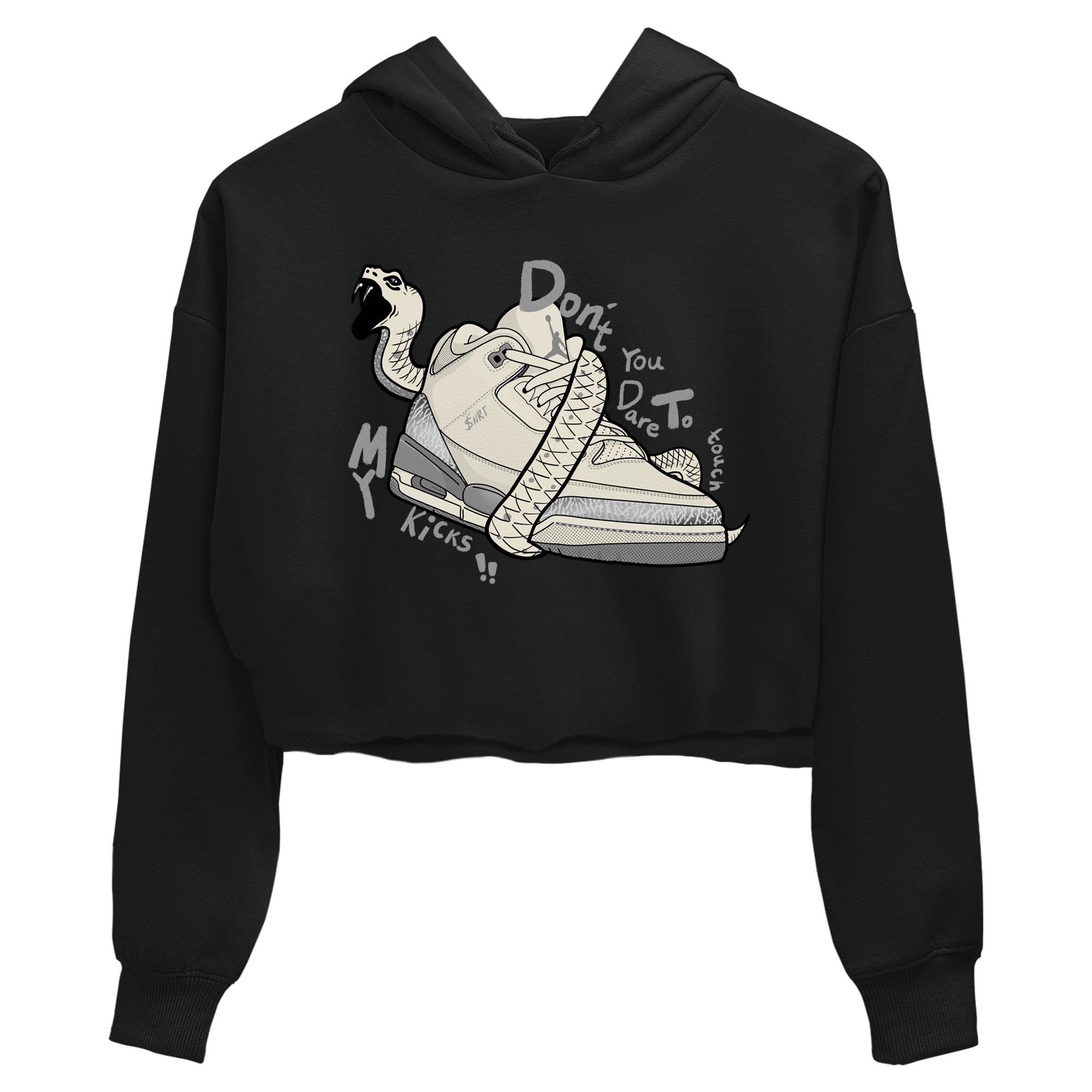 Don't Touch My Kicks snkmatch Women's Top - Air Jordan 3 Sail and Cement Grey