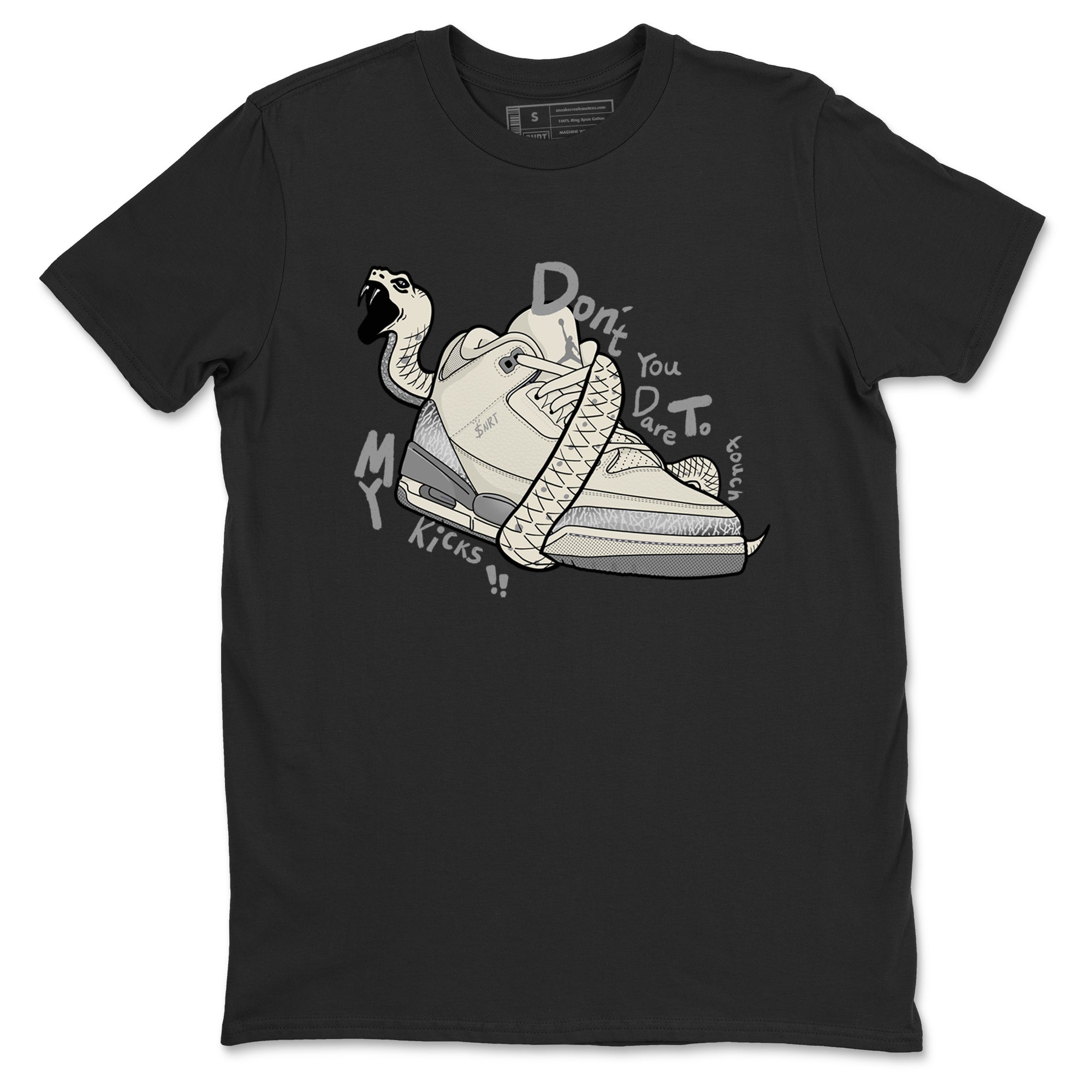 Don't Touch My Kicks snkmatch Tees - Air Jordan 3 Sail and Cement Grey