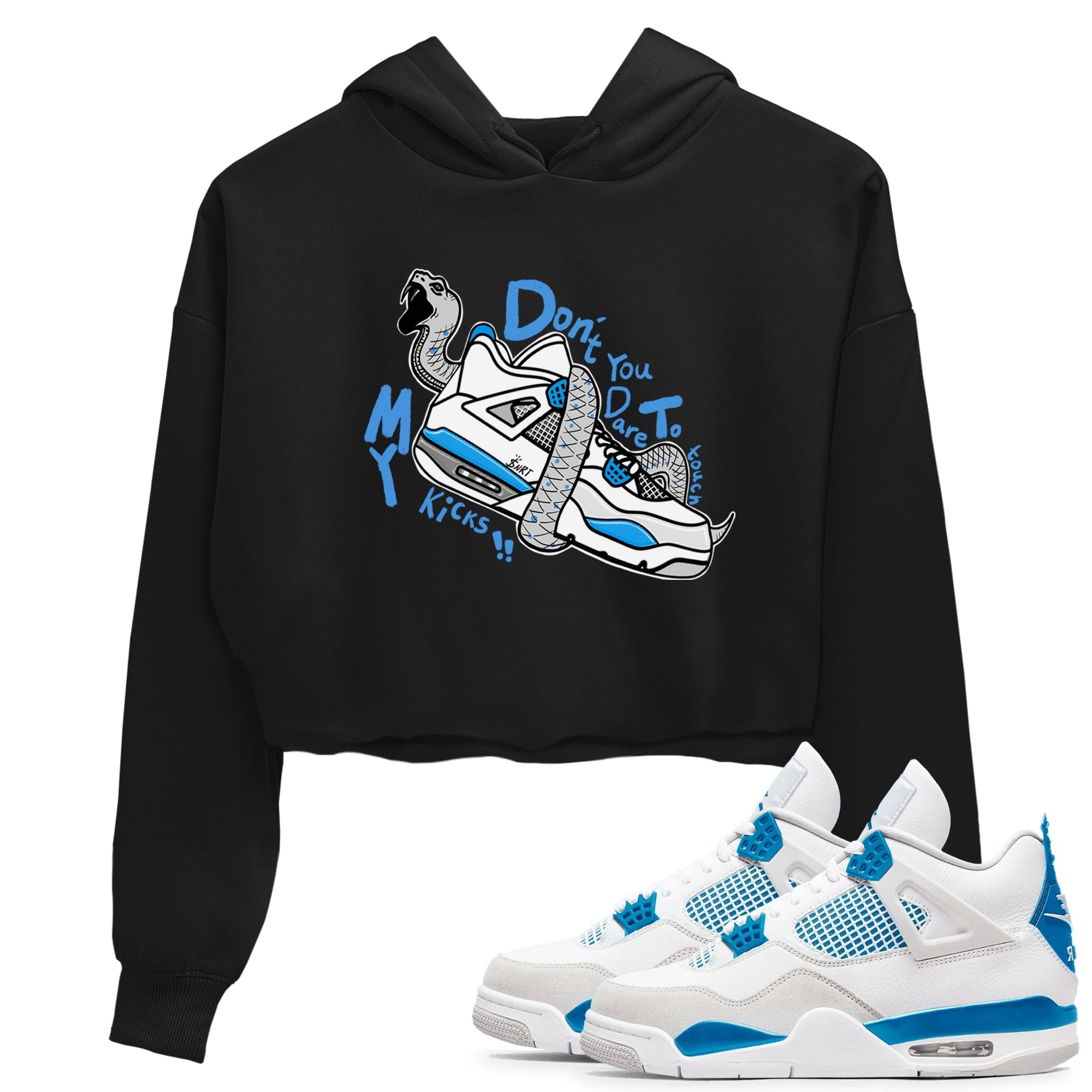Don't Touch My Kicks snkmatch Women's Top - Air Jordan 4 Military Blue