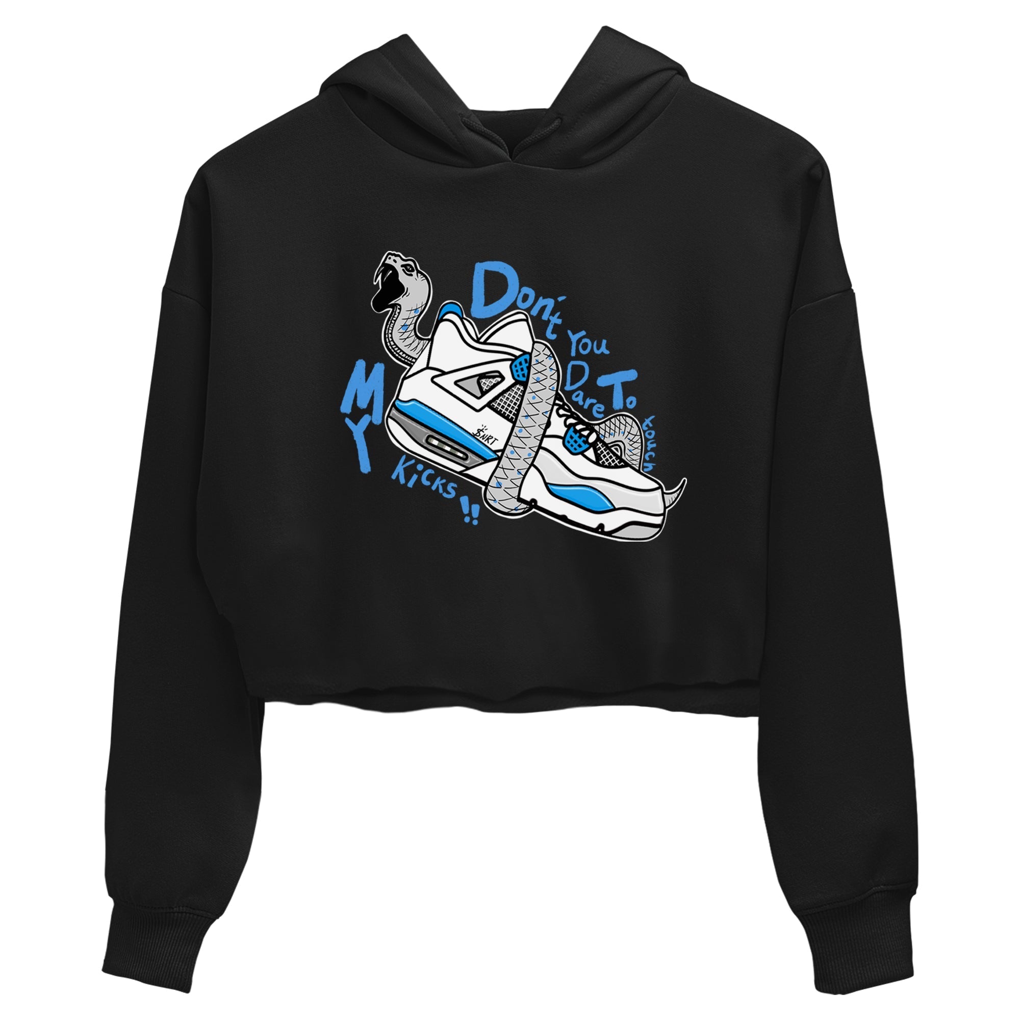 Don't Touch My Kicks snkmatch Women's Top - Air Jordan 4 Military Blue