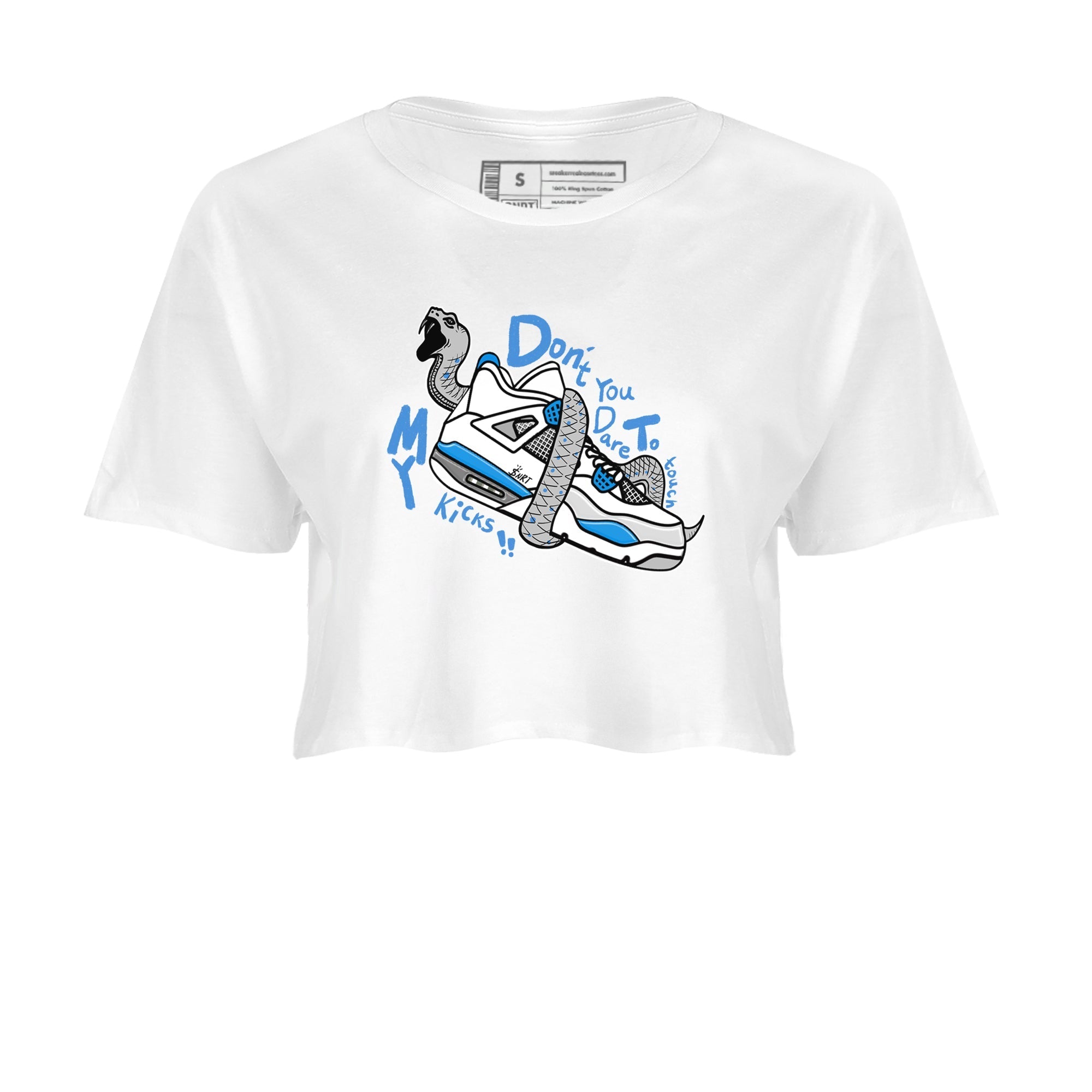 Don't Touch My Kicks snkmatch Women's Top - Air Jordan 4 Military Blue