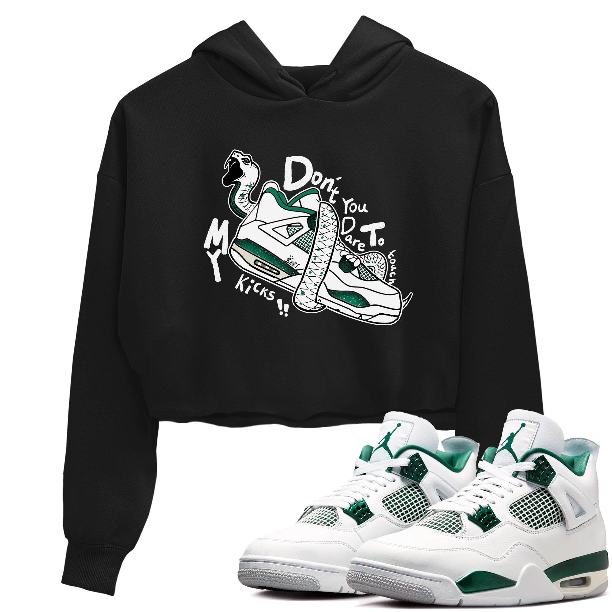 Don't Touch My Kicks snkmatch Women's Top - Air Jordan 4 Oxidized Green