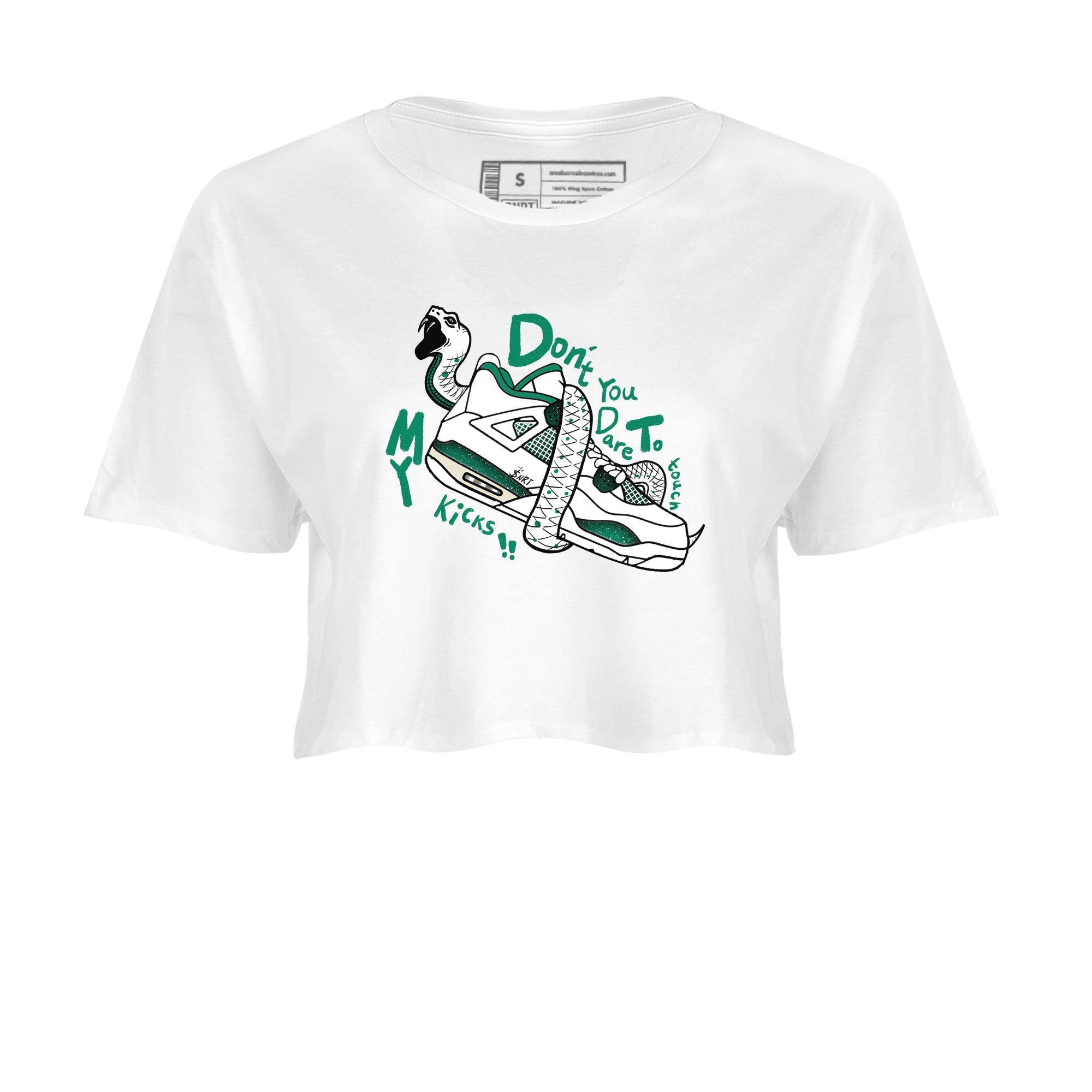Don't Touch My Kicks snkmatch Women's Top - Air Jordan 4 Oxidized Green