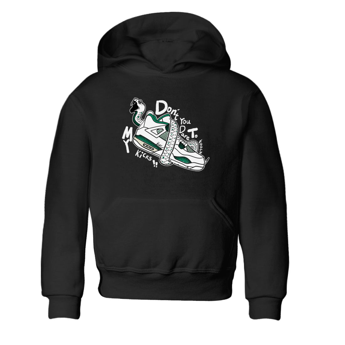 Don't Touch My Kicks snkmatch Tees Kids - Air Jordan 4 Oxidized Green