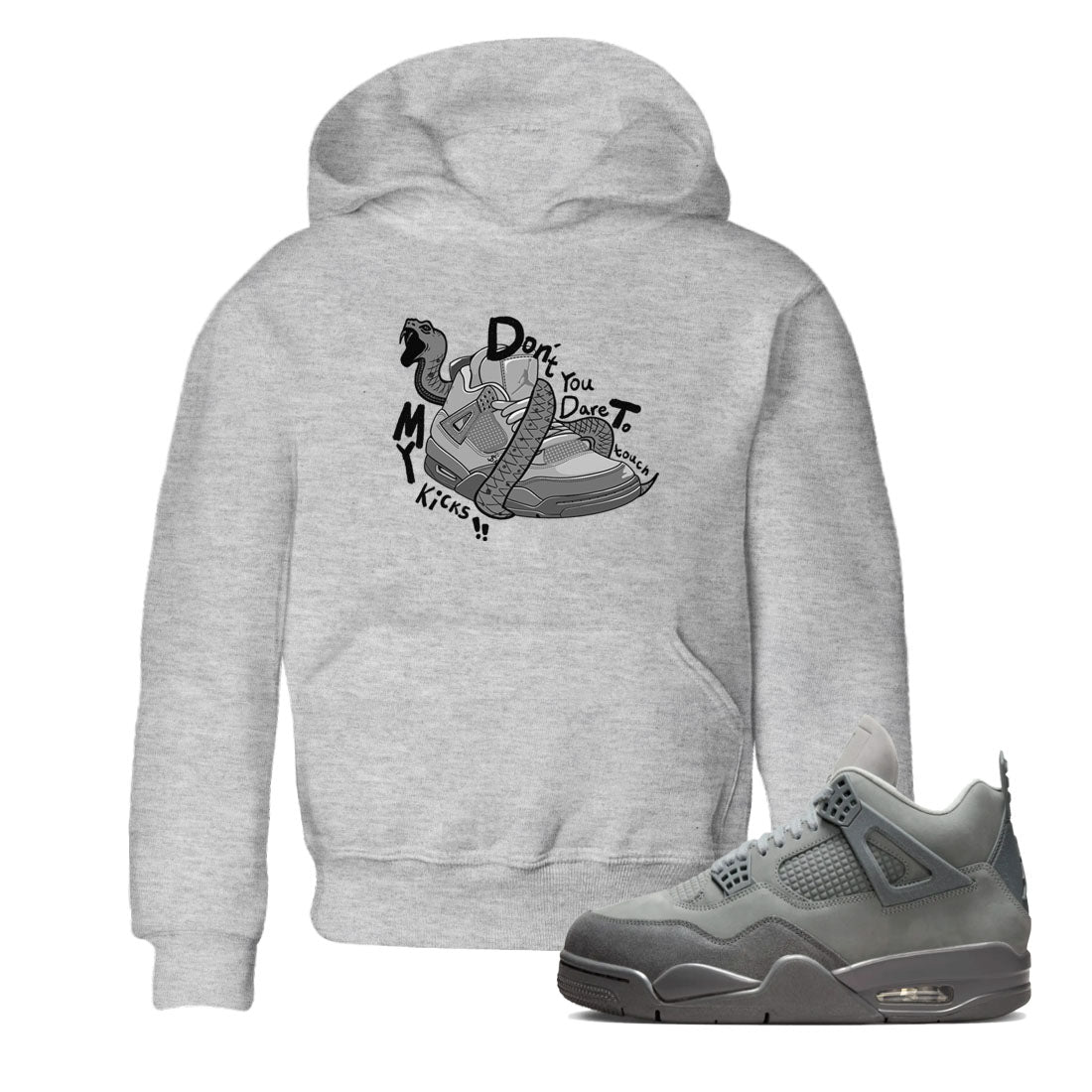 Don't Touch My Kicks snkmatch Tees Kids - Air Jordan 4 Wet Cement