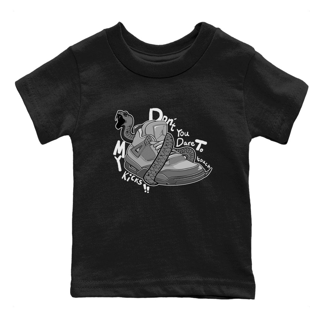 Don't Touch My Kicks snkmatch Tees Kids - Air Jordan 4 Wet Cement