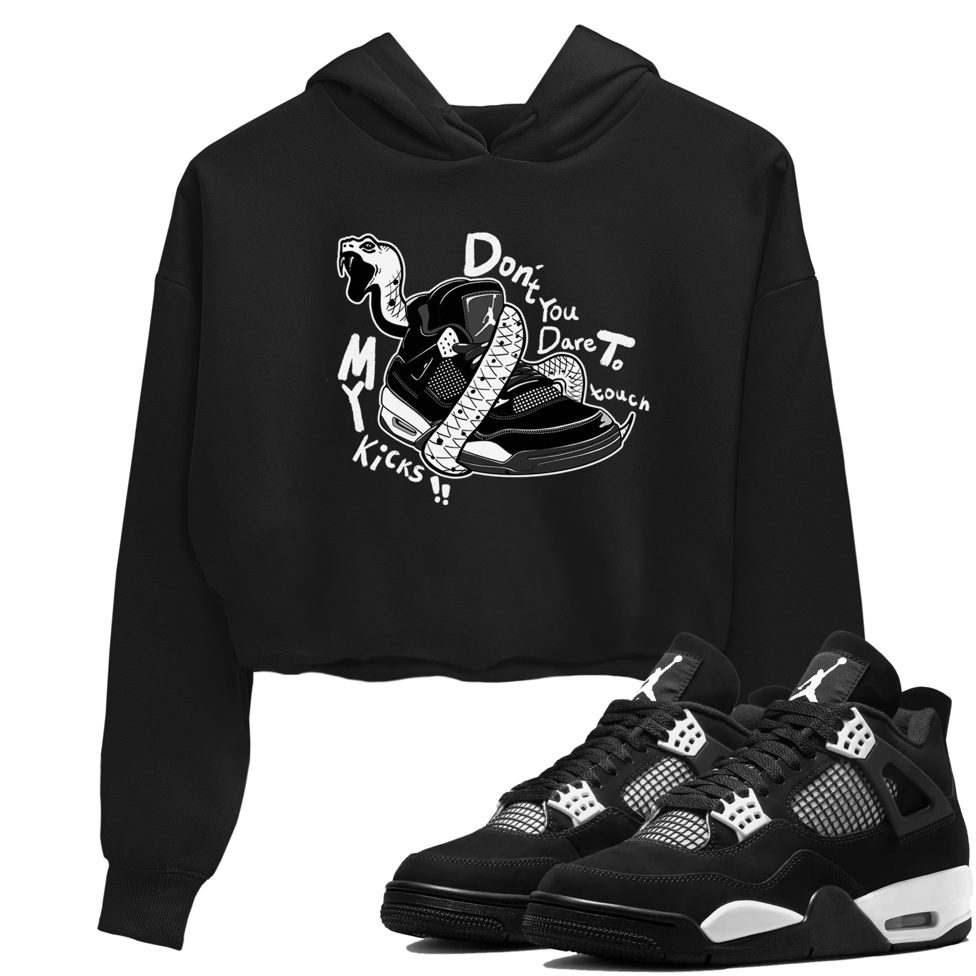 Don't Touch My Kicks snkmatch Women's Top - Air Jordan 4 White Thunder