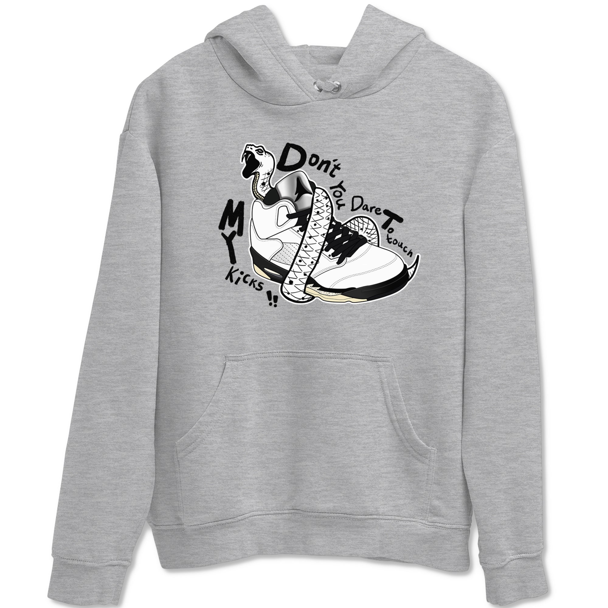 Don't Touch My Kicks snkmatch Tees - Air Jordan 5 White Black