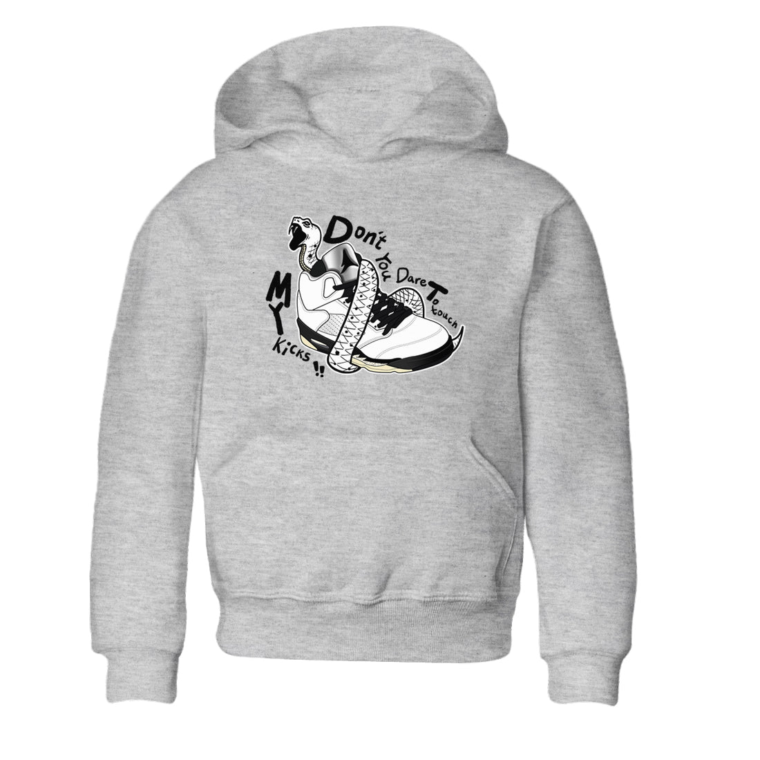 Don't Touch My Kicks snkmatch Tees Kids - Air Jordan 5 White Black