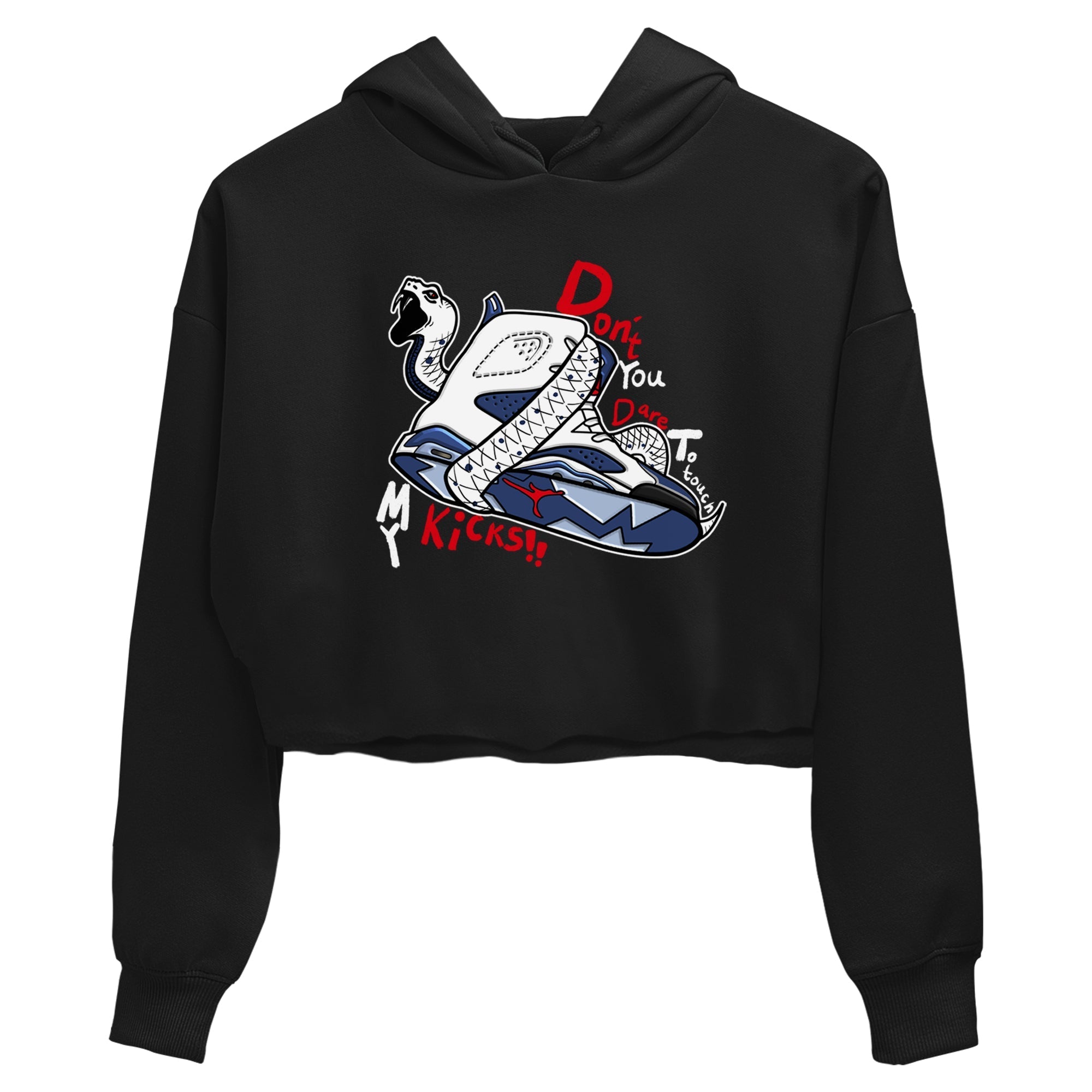 Don't Touch My Kicks snkmatch Women's Top - Air Jordan 6 White And Midnight Navy