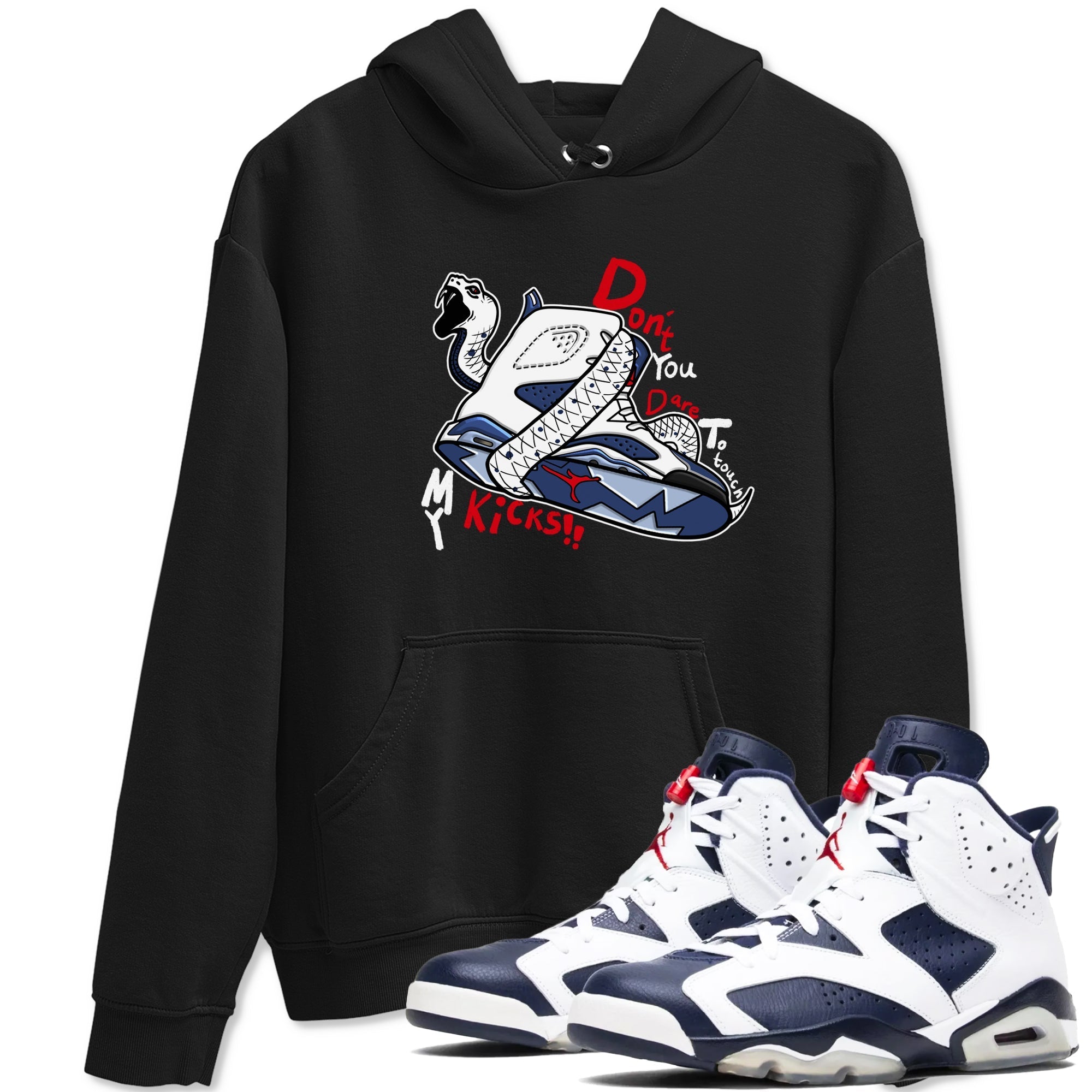 Don't Touch My Kicks snkmatch Tees - Air Jordan 6 White And Midnight Navy
