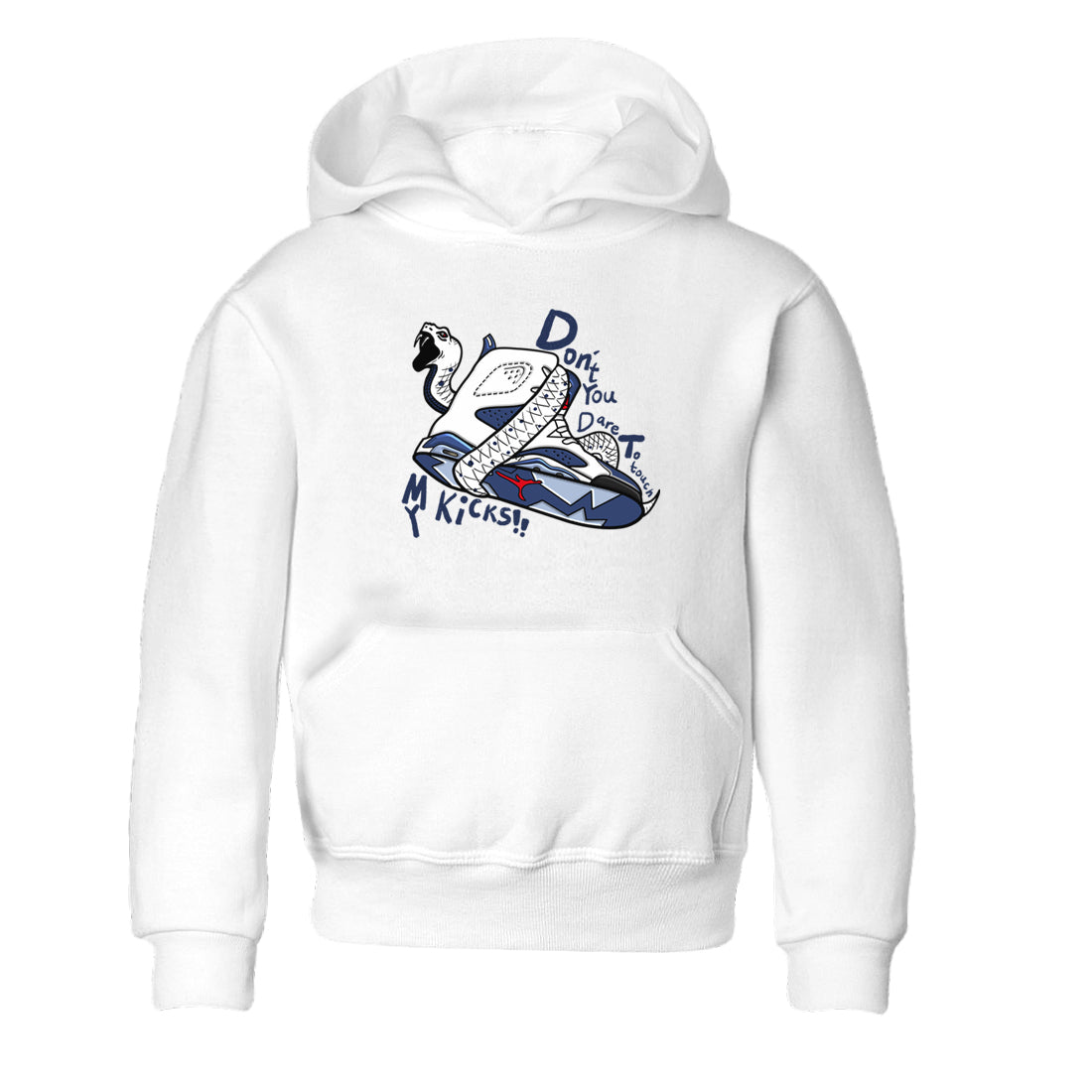 Don't Touch My Kicks snkmatch Tees Kids - Air Jordan 6 White And Midnight Navy