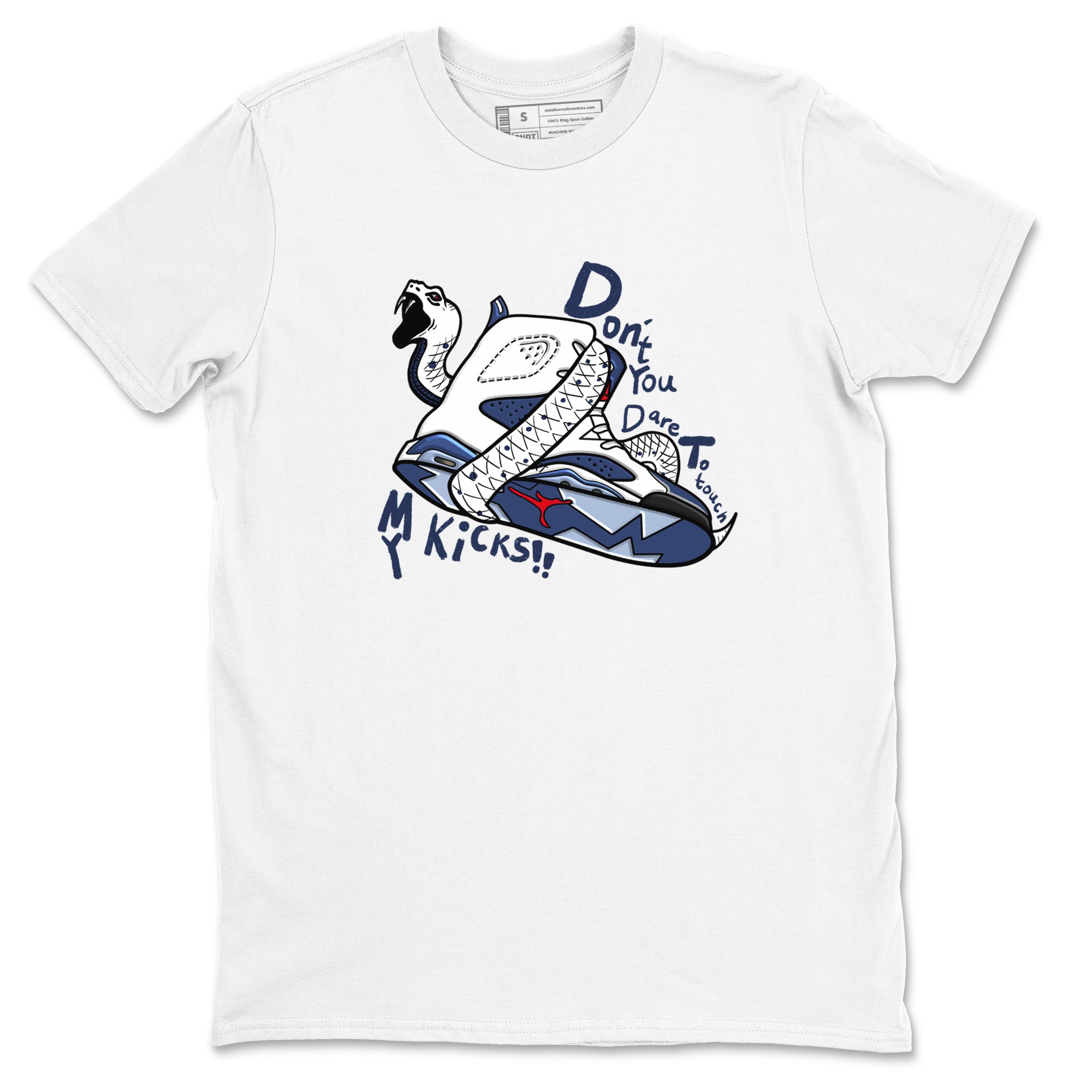 Don't Touch My Kicks snkmatch Tees - Air Jordan 6 White And Midnight Navy