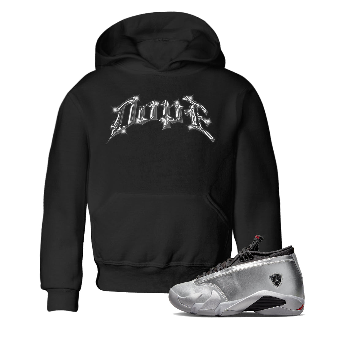 Dope Kids Tops - Air Jordan 14 Metallic Silver