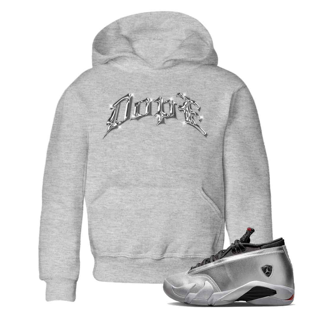 Dope Kids Tops - Air Jordan 14 Metallic Silver