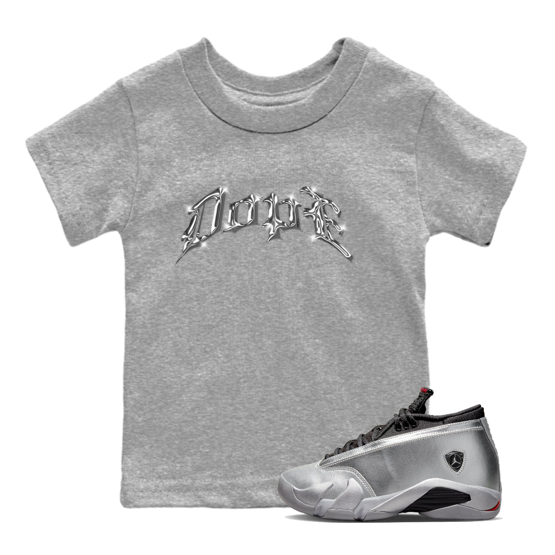Dope Kids Tops - Air Jordan 14 Metallic Silver