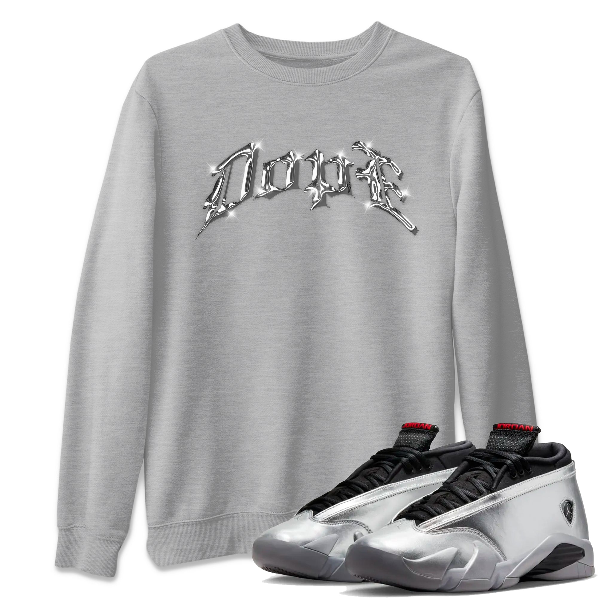 Dope Unisex Tops - Air Jordan 14 Metallic Silver