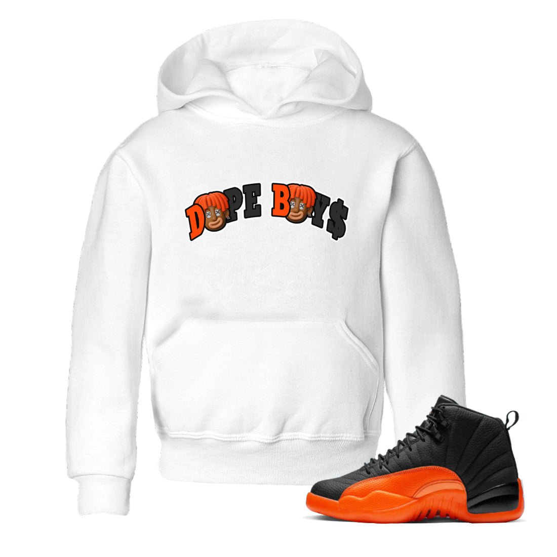 Dope Boys Kids Tops - Air Jordan 12 Brilliant Orange