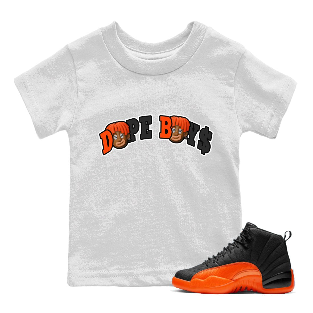 Dope Boys Kids Tops - Air Jordan 12 Brilliant Orange