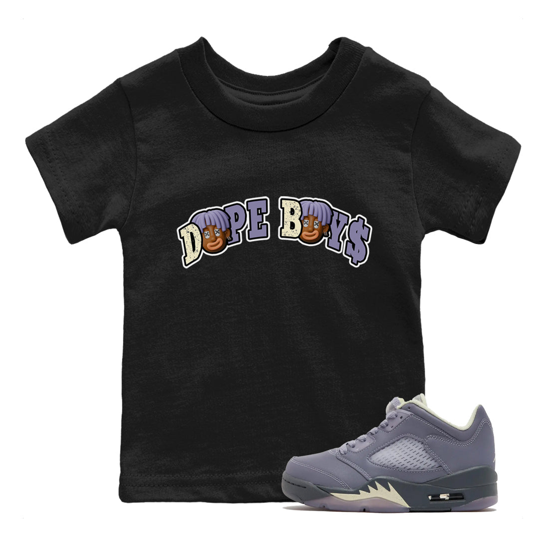 Dope Boys Kids Tops - Air Jordan 5 Indigo Haze