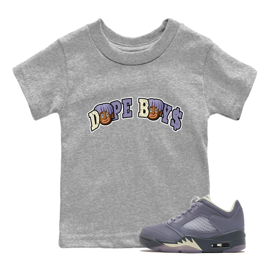 Dope Boys Kids Tops - Air Jordan 5 Indigo Haze