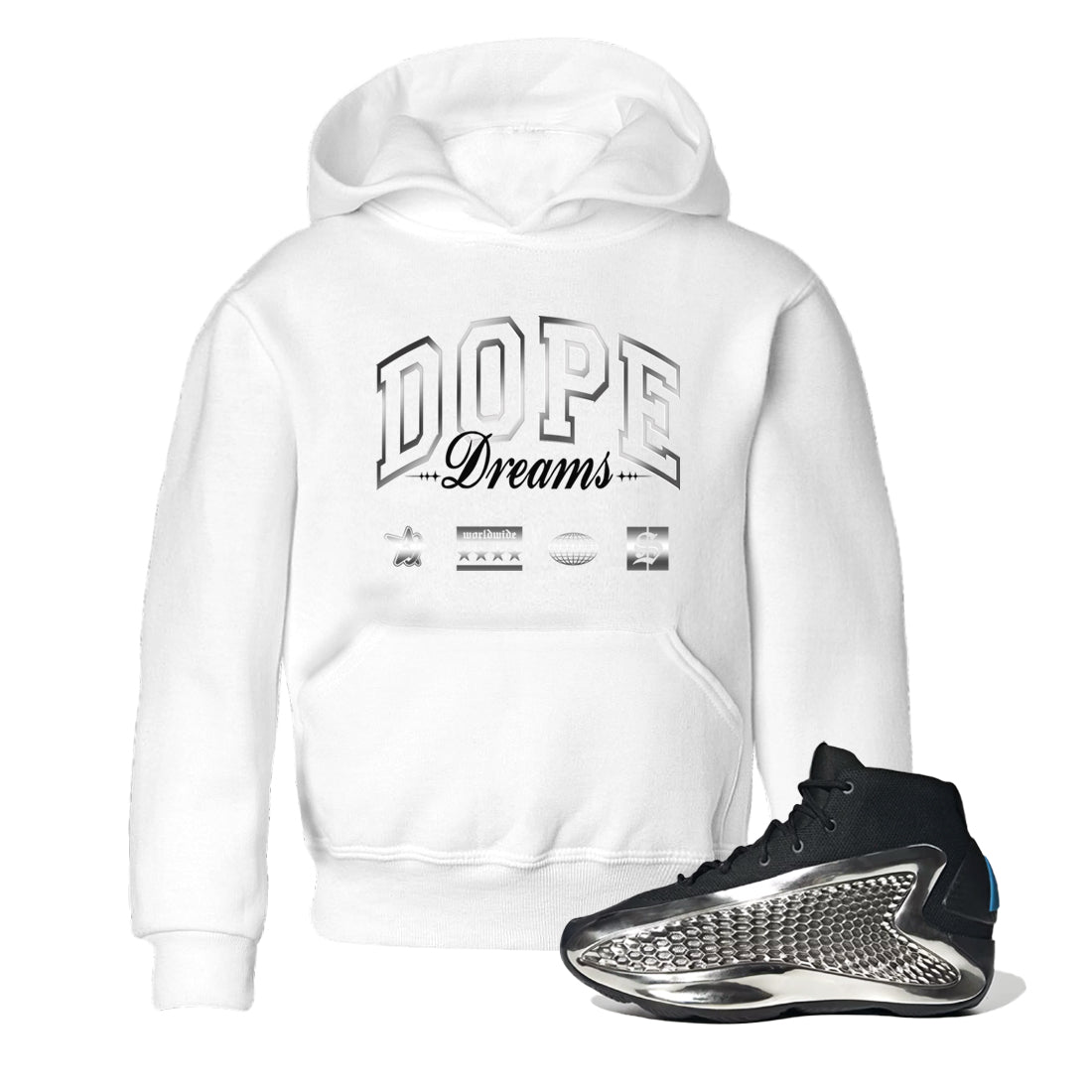 Dope Dreams snkmatch Tees Kids - AE 1 Silver Metallic